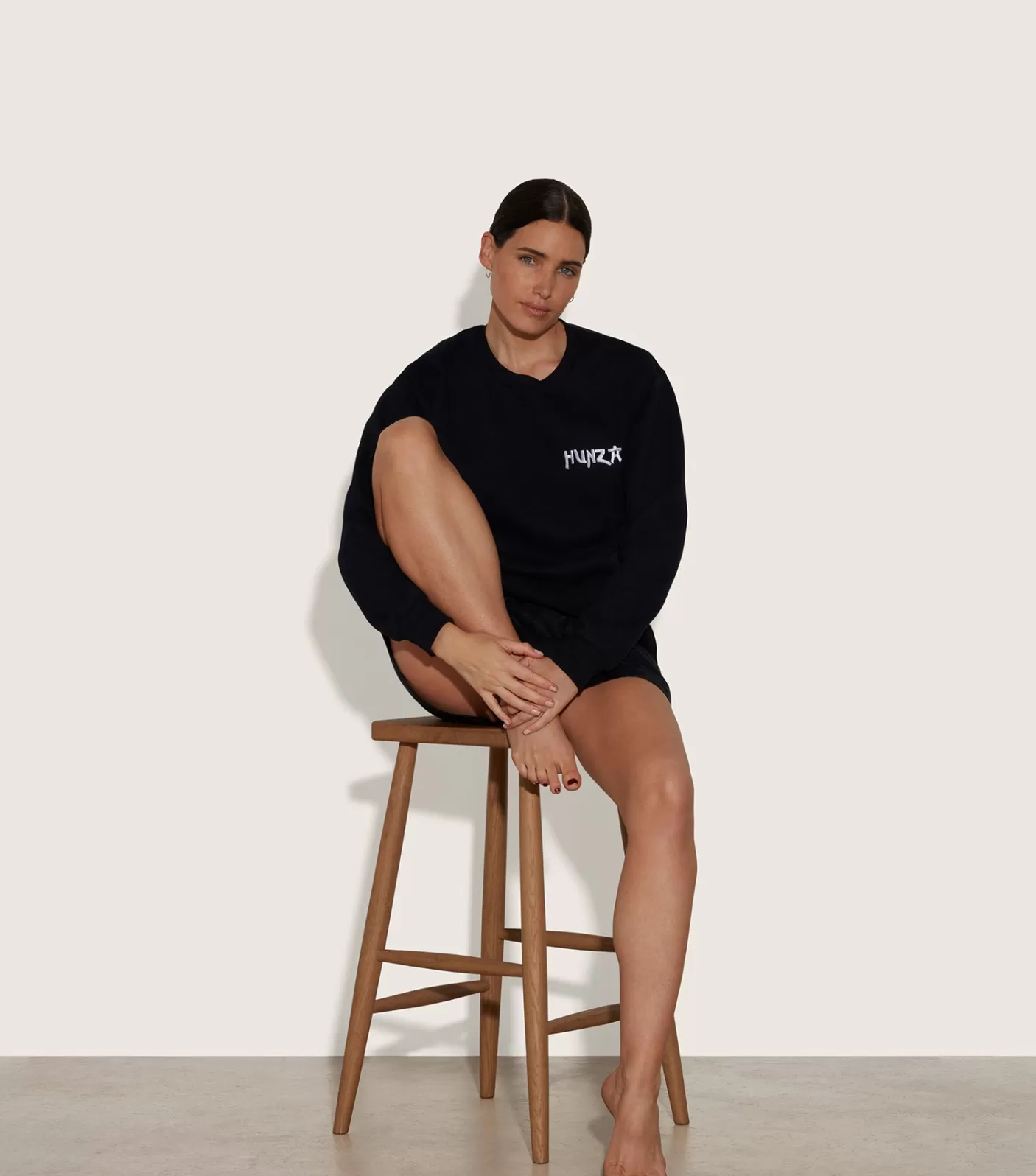 Hunza G Sweats | Shirts And Tops-80s Logo Sweatshirt - Black