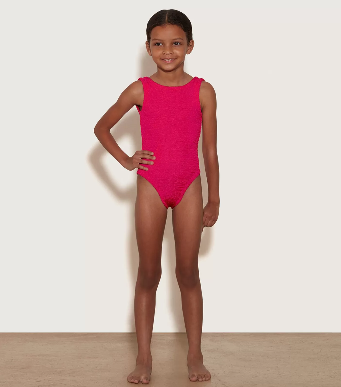 Hunza G Baby 2-6 Yrs-Baby Classic Swim - Metallic Raspberry