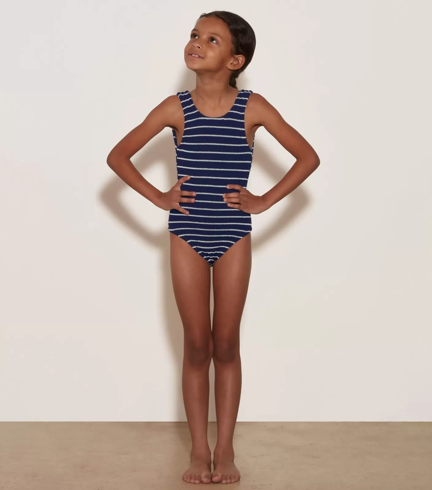 Hunza G Baby 2-6 Yrs-Baby Classic Swim - Navy/White Stripe