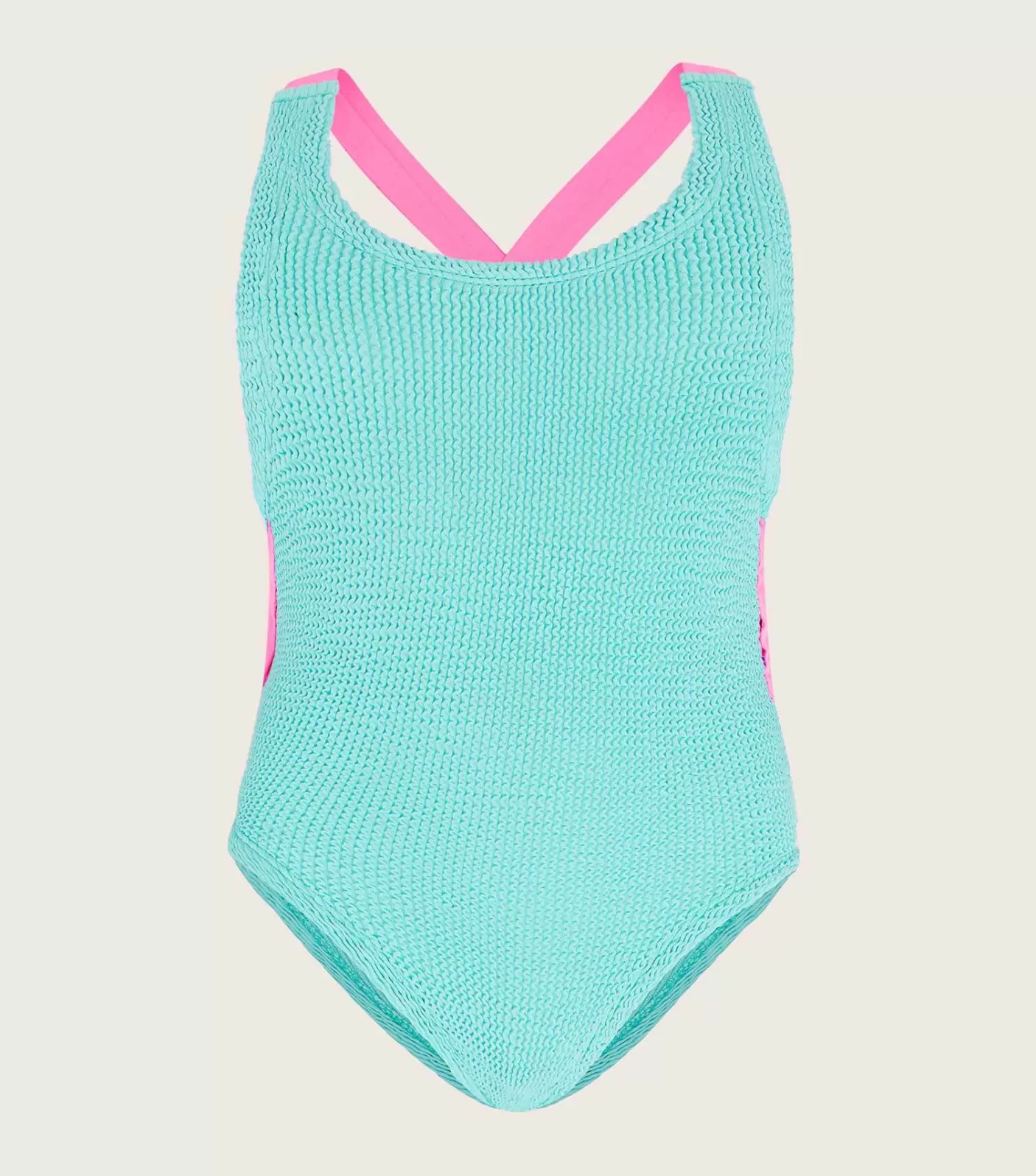 Hunza G Baby 2-6 Yrs-Baby Lara Swim - Aqua/Bubblegum