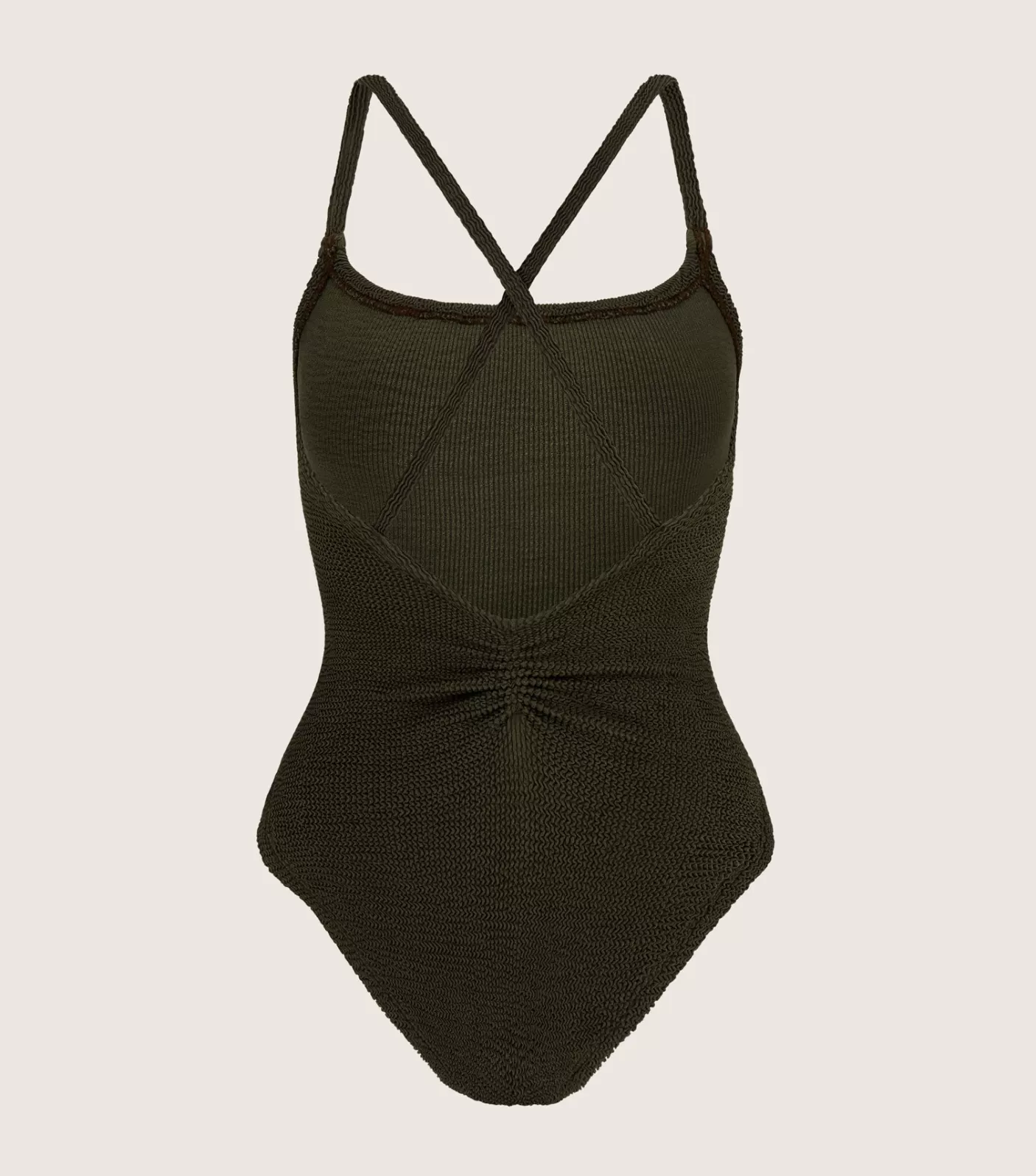 Hunza G Scoop Neck-Bette Swim - Metallic Khaki