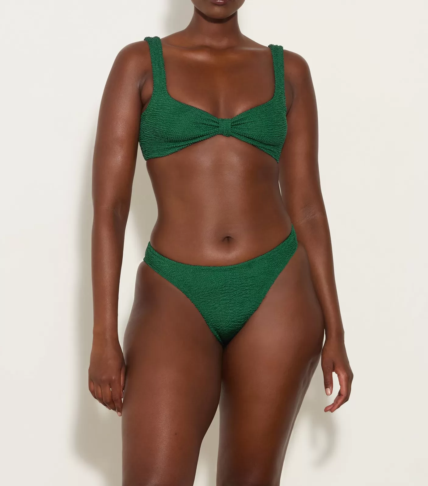 Hunza G Bikini Sets | Bralette-Bonnie Bikini - Metallic Forest Green