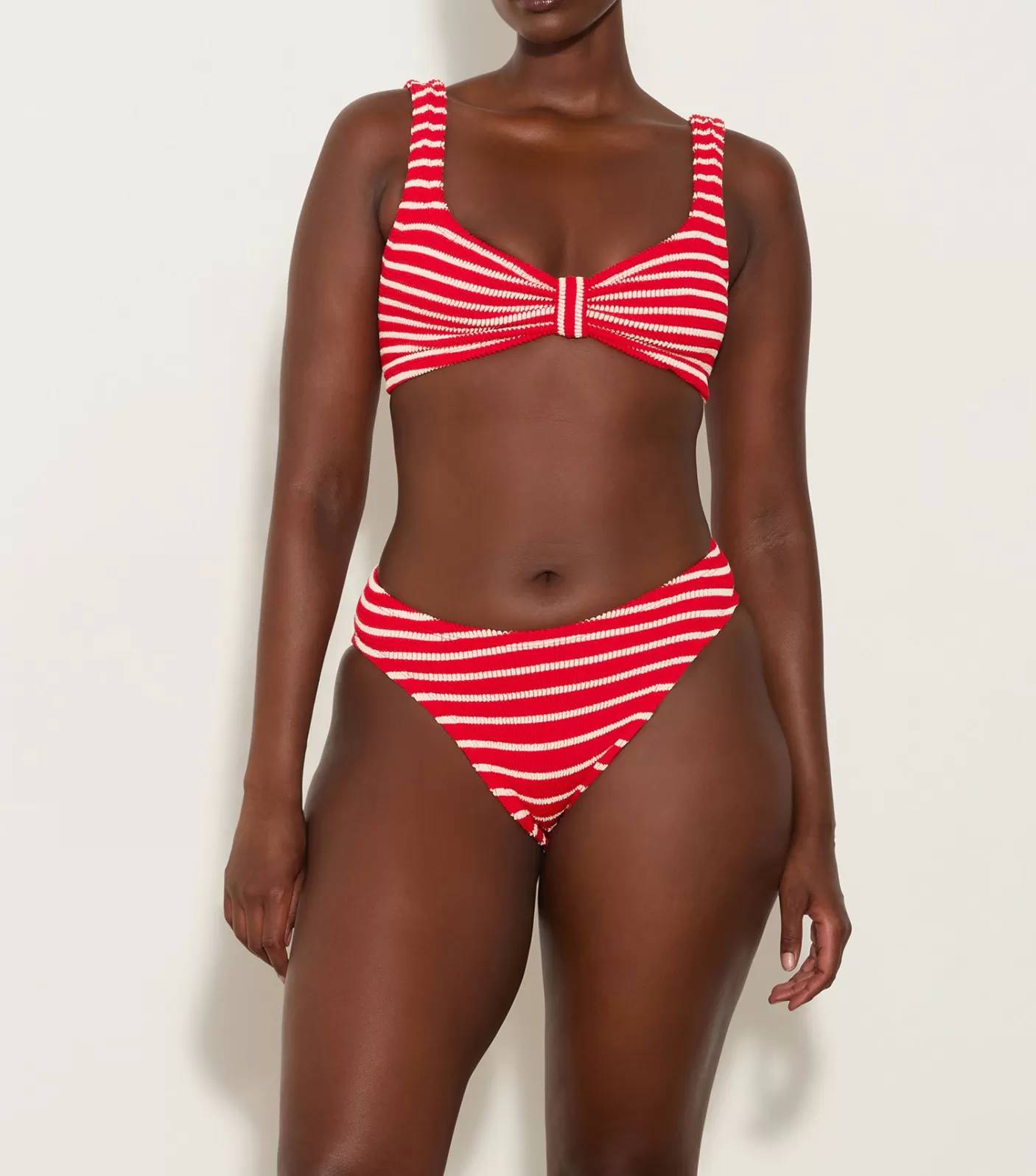 Hunza G Bikini Sets | Bralette-Bonnie Bikini - Red/White Stripe