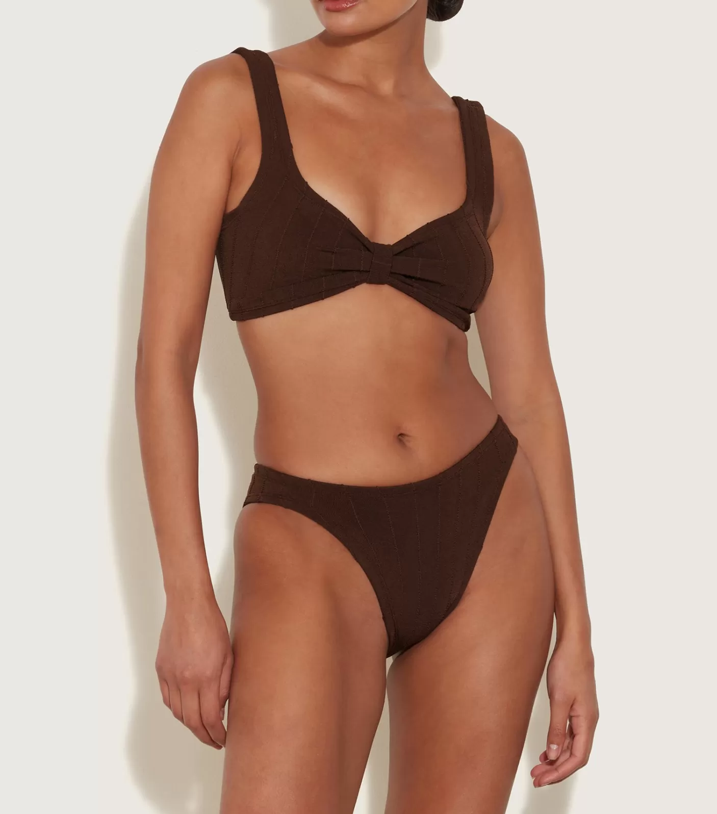 Hunza G Bikini Sets | Bralette-Bonnie Nile Bikini - Metallic Chocolate