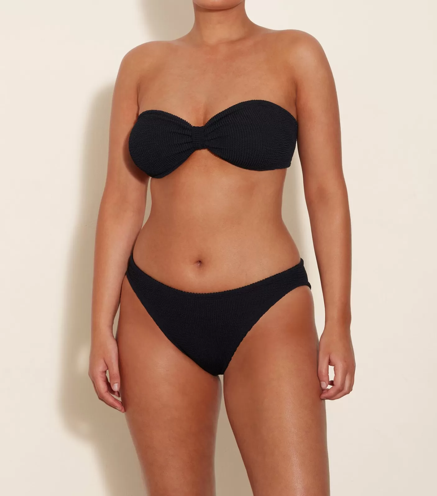 Hunza G Bikini Sets | Bandeau-Coverage Jean Bikini - Black