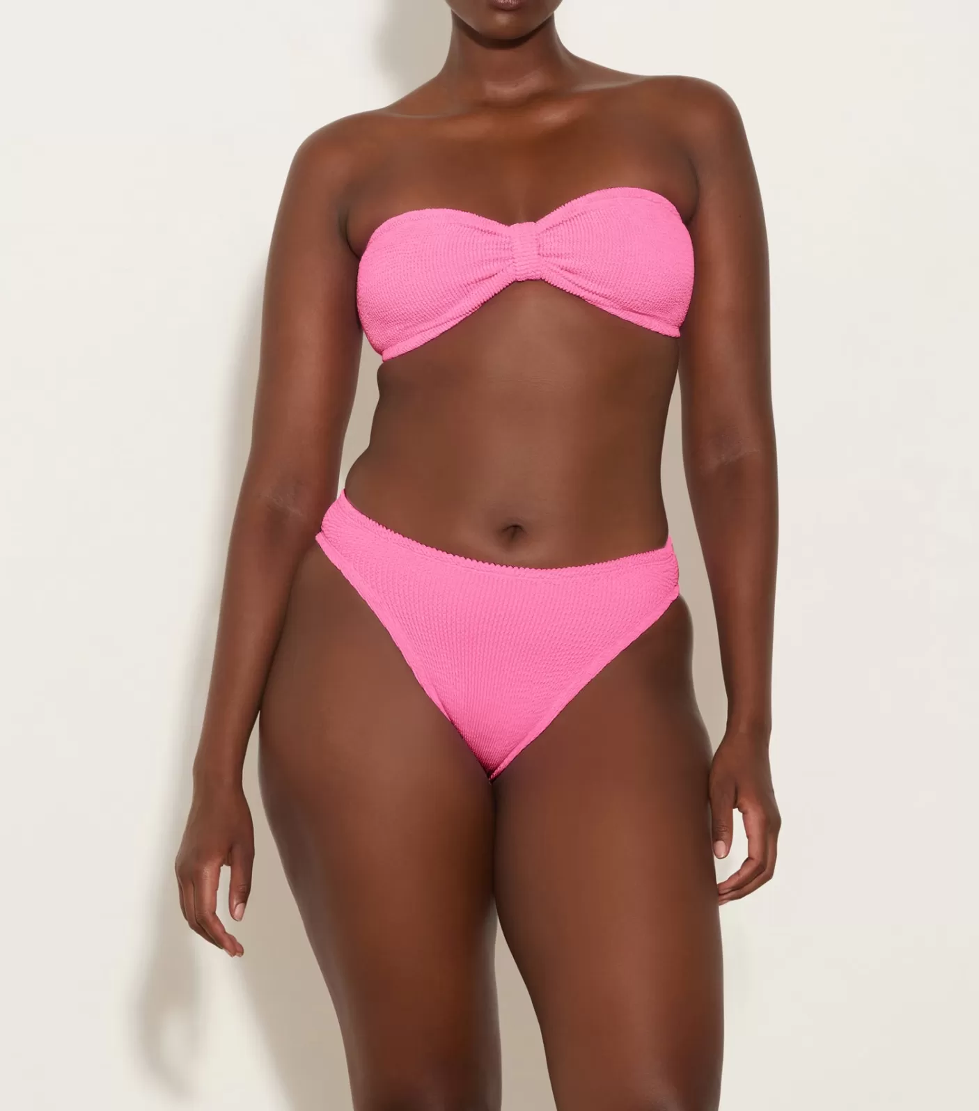 Hunza G Bikini Sets | Bandeau-Coverage Jean Bikini - Bubblegum