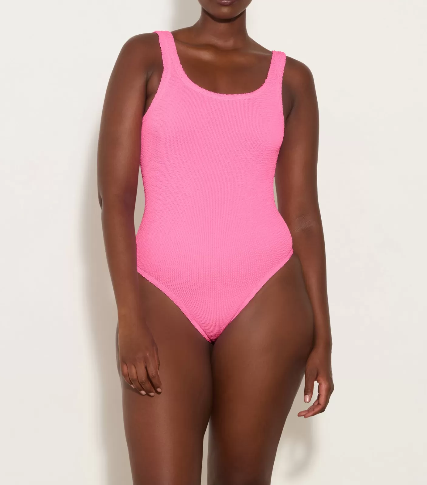 Hunza G Square Neck-Coverage Square Neck Swim - Bubblegum