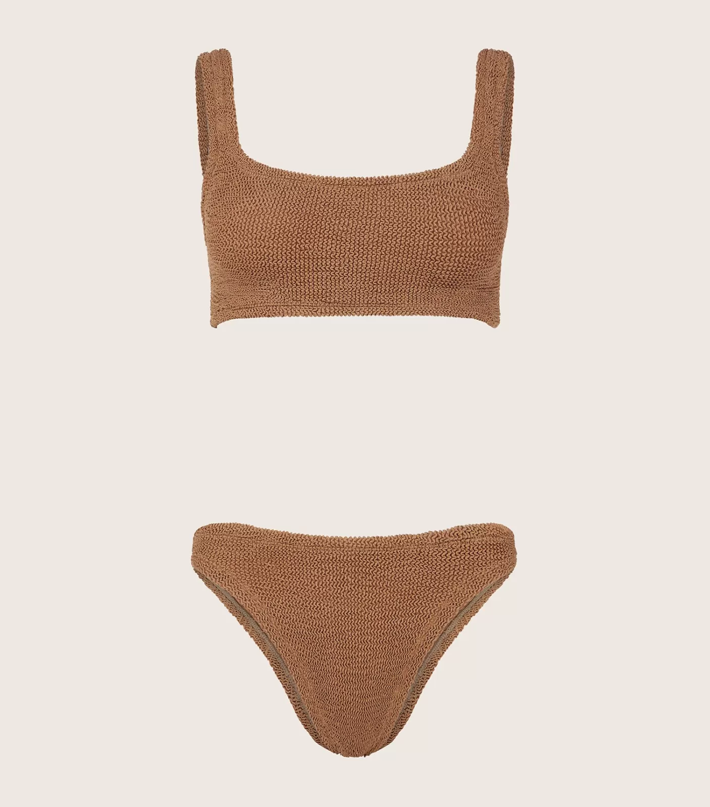 Hunza G Bikini Sets | Bralette-Coverage Xandra Bikini - Metallic Cocoa