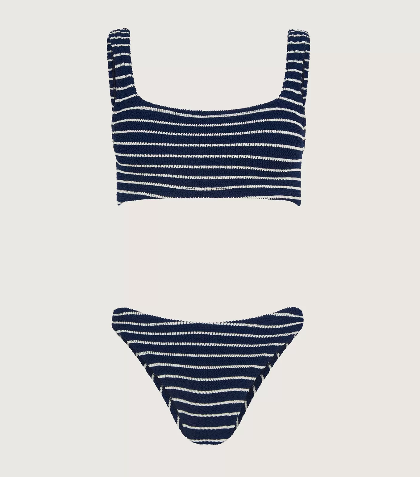 Hunza G Bikini Sets | Bralette-Coverage Xandra Bikini - Navy/White Stripe