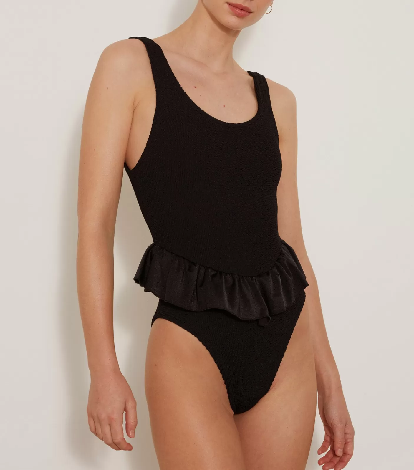 Hunza G Scoop Neck-Denise Swim - Black