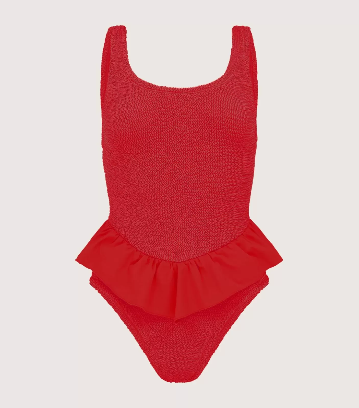 Hunza G Scoop Neck-Denise Swim - Red