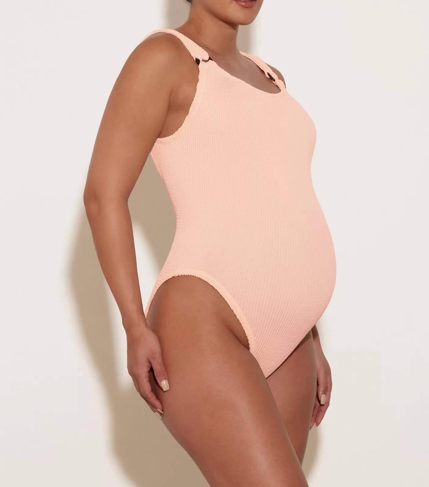 Hunza G Scoop Neck-Domino Swim - Blush