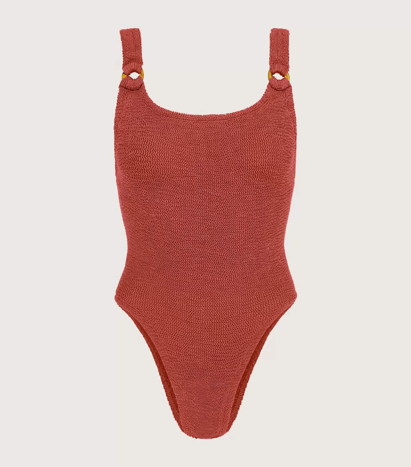 Hunza G Scoop Neck-Domino Swim - Metallic Rosewood