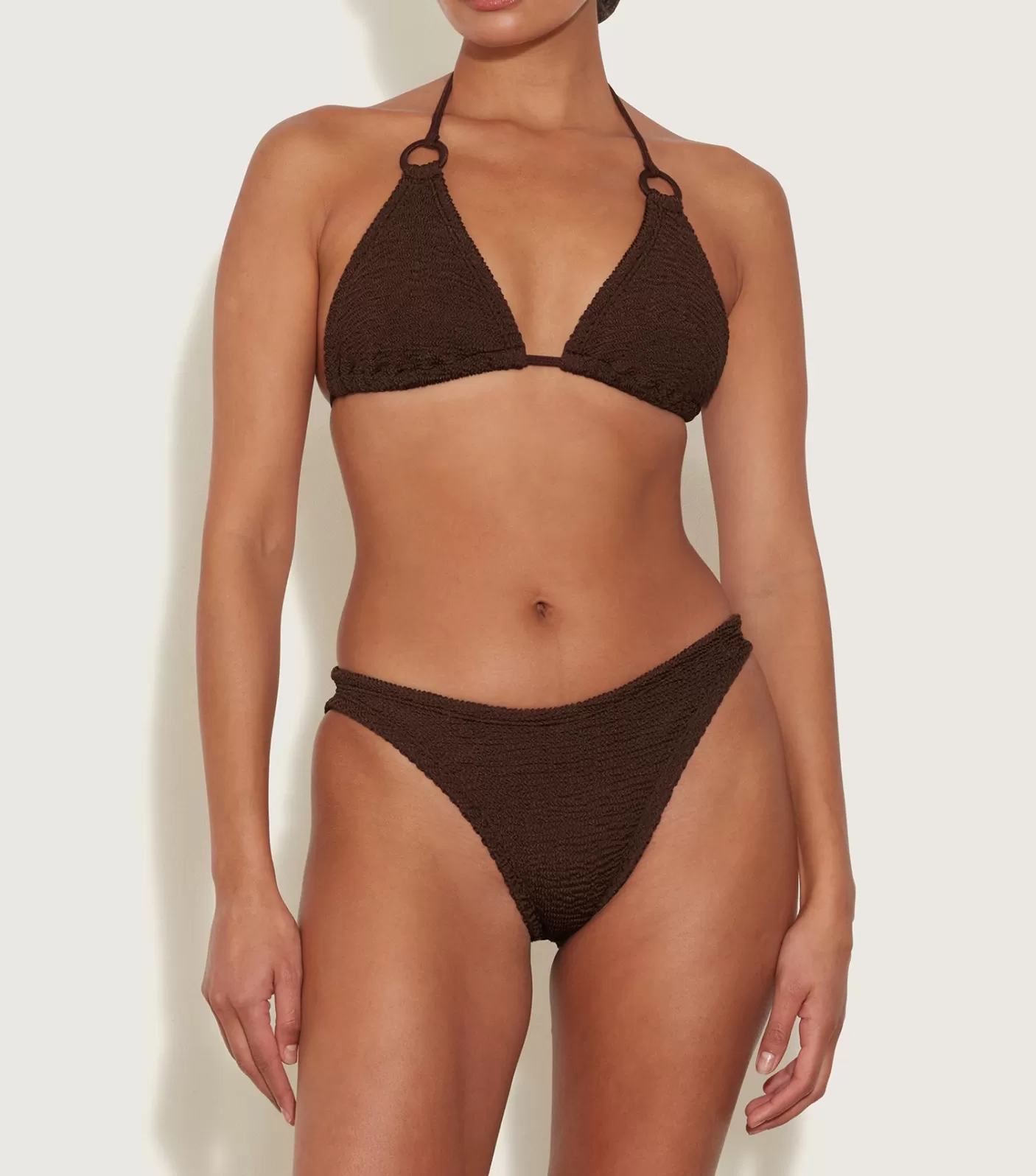 Hunza G Triangle | Bikini Sets-Eva Bikini - Metallic Chocolate