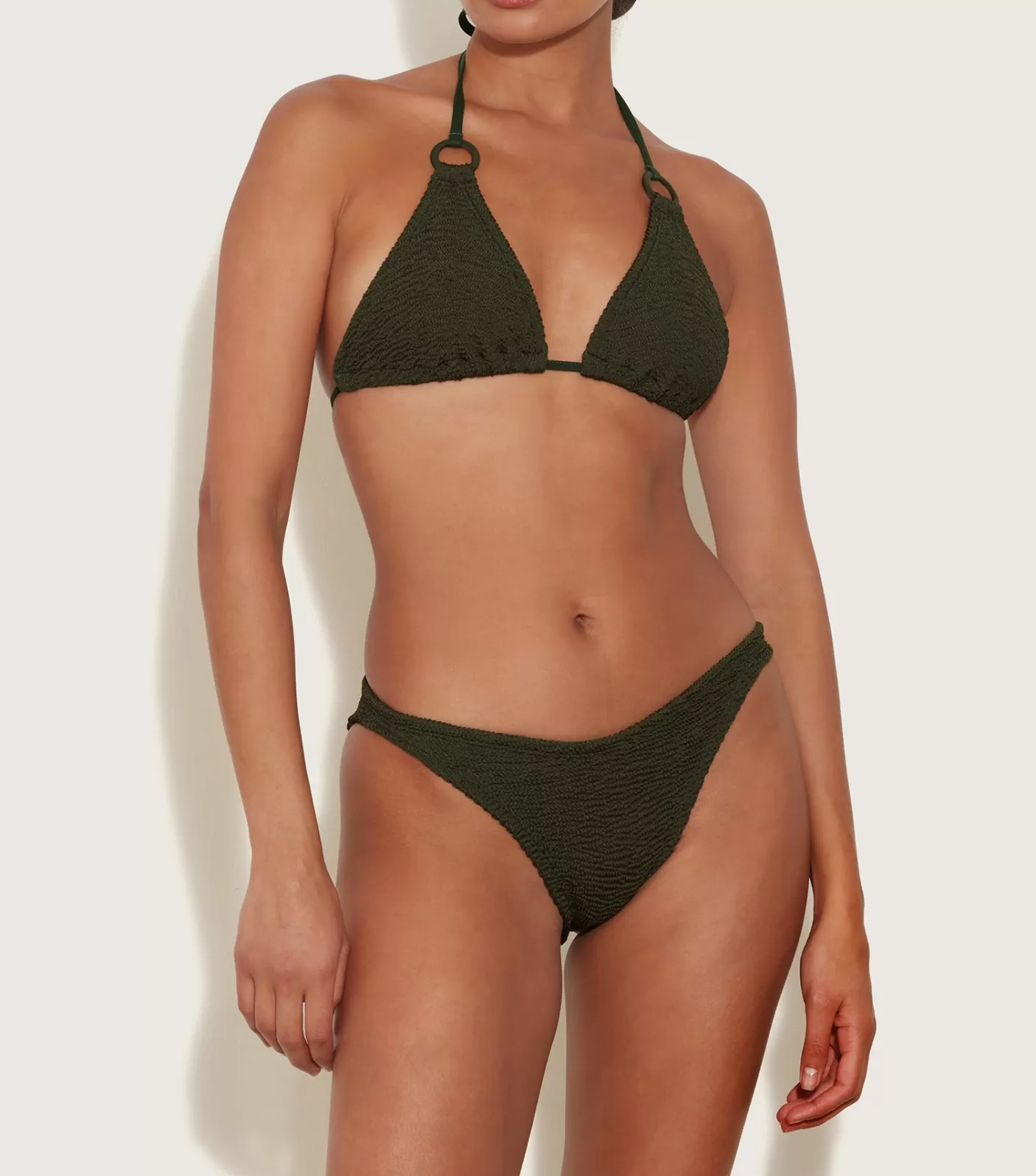 Hunza G Triangle | Bikini Sets-Eva Bikini - Metallic Khaki