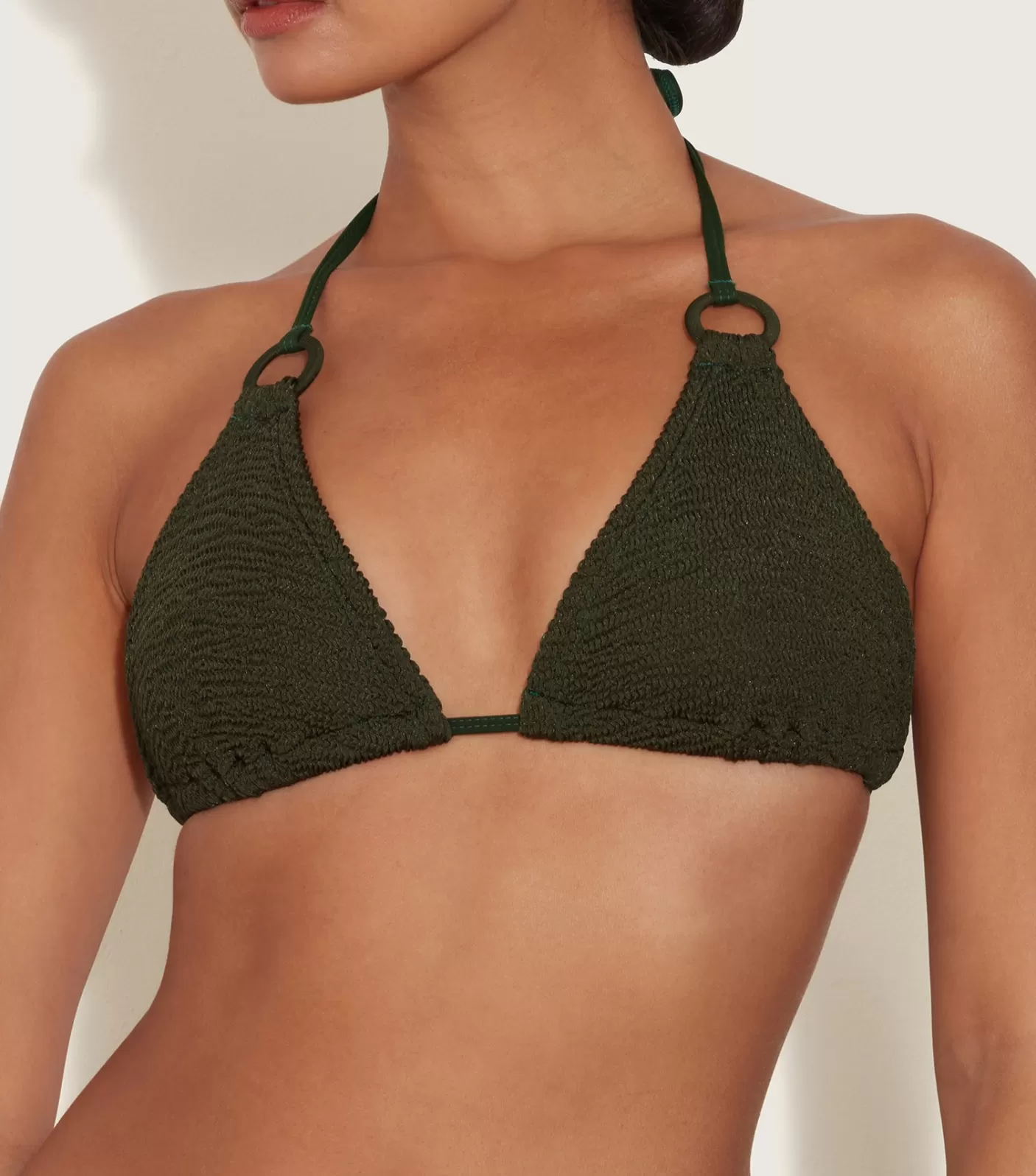 Hunza G Triangle | Bikini Sets-Eva Bikini - Metallic Khaki