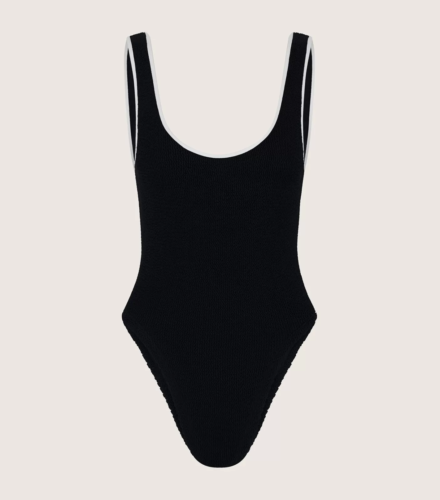 Hunza G Scoop Neck-Faye Swim - Black/White