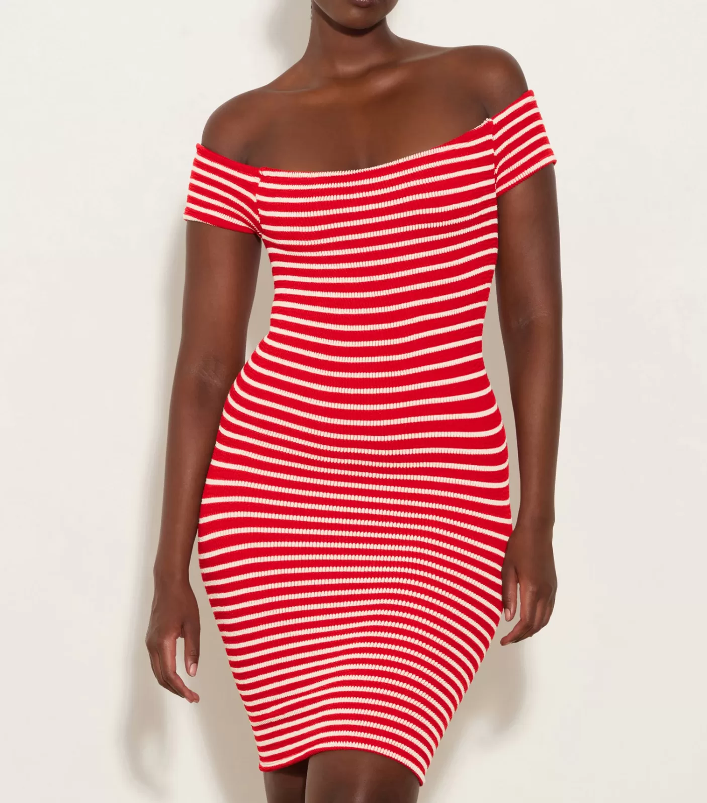 Hunza G Dresses-Grace Dress - Red/White Stripe