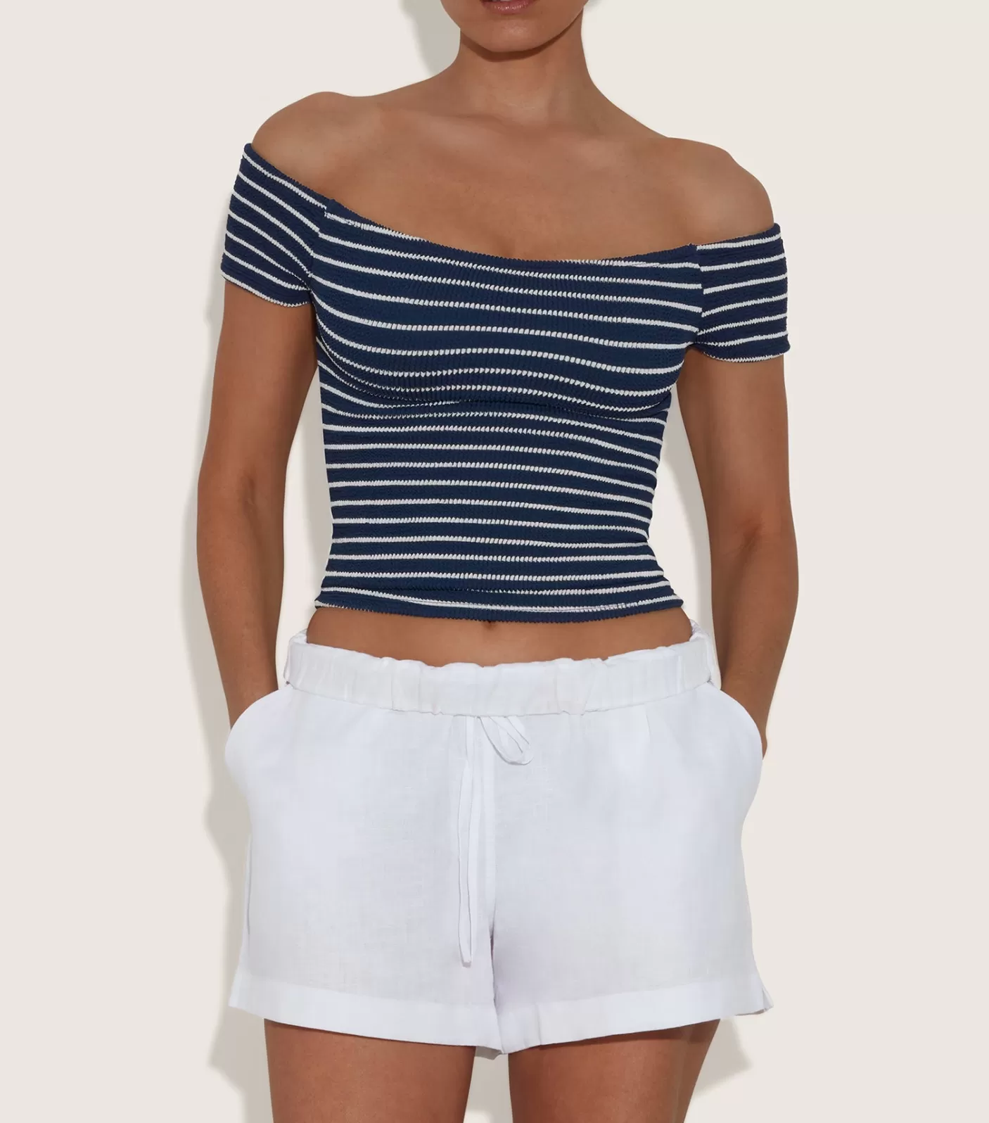 Hunza G Shirts And Tops-Grace Top - Navy/White Stripe