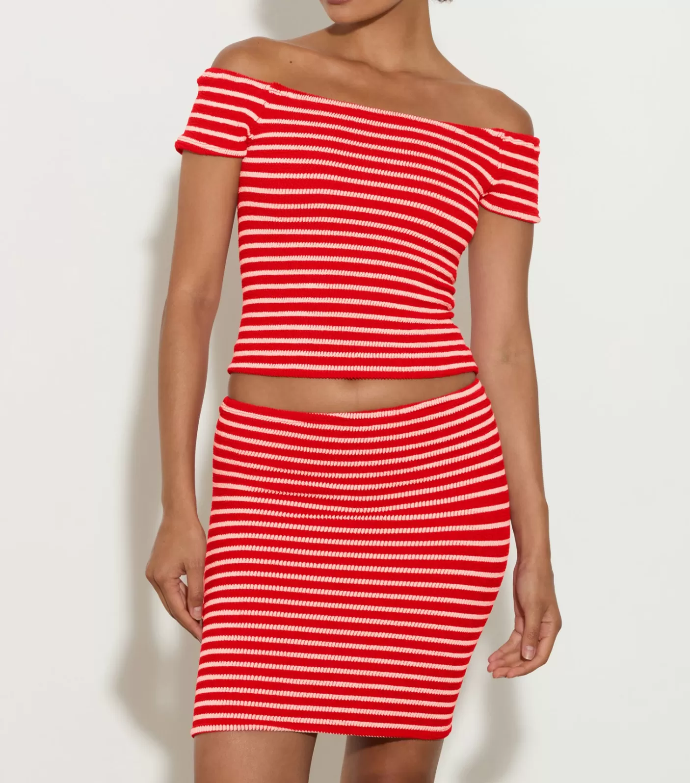 Hunza G Shirts And Tops-Grace Top - Red/White Stripe