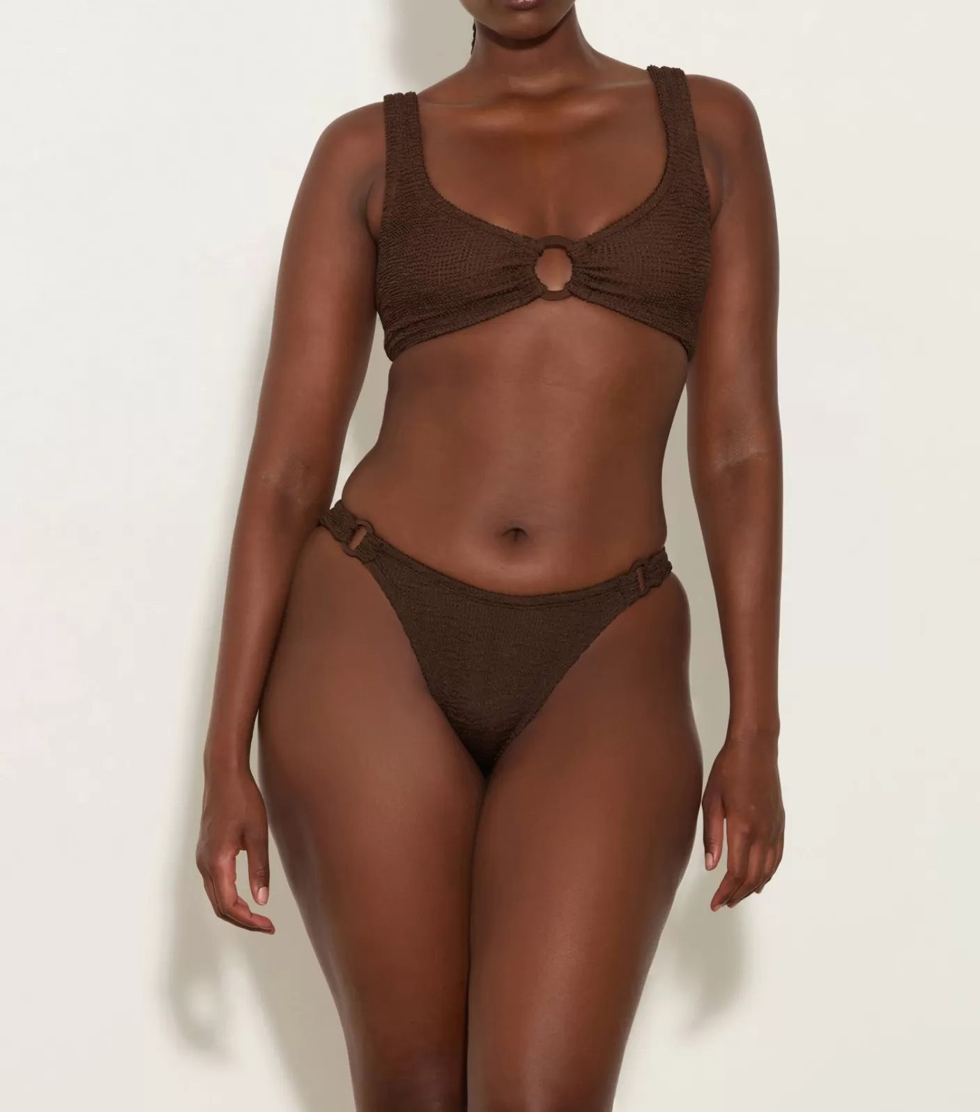 Hunza G Bikini Sets | Bralette-Hallie Bikini - Metallic Chocolate