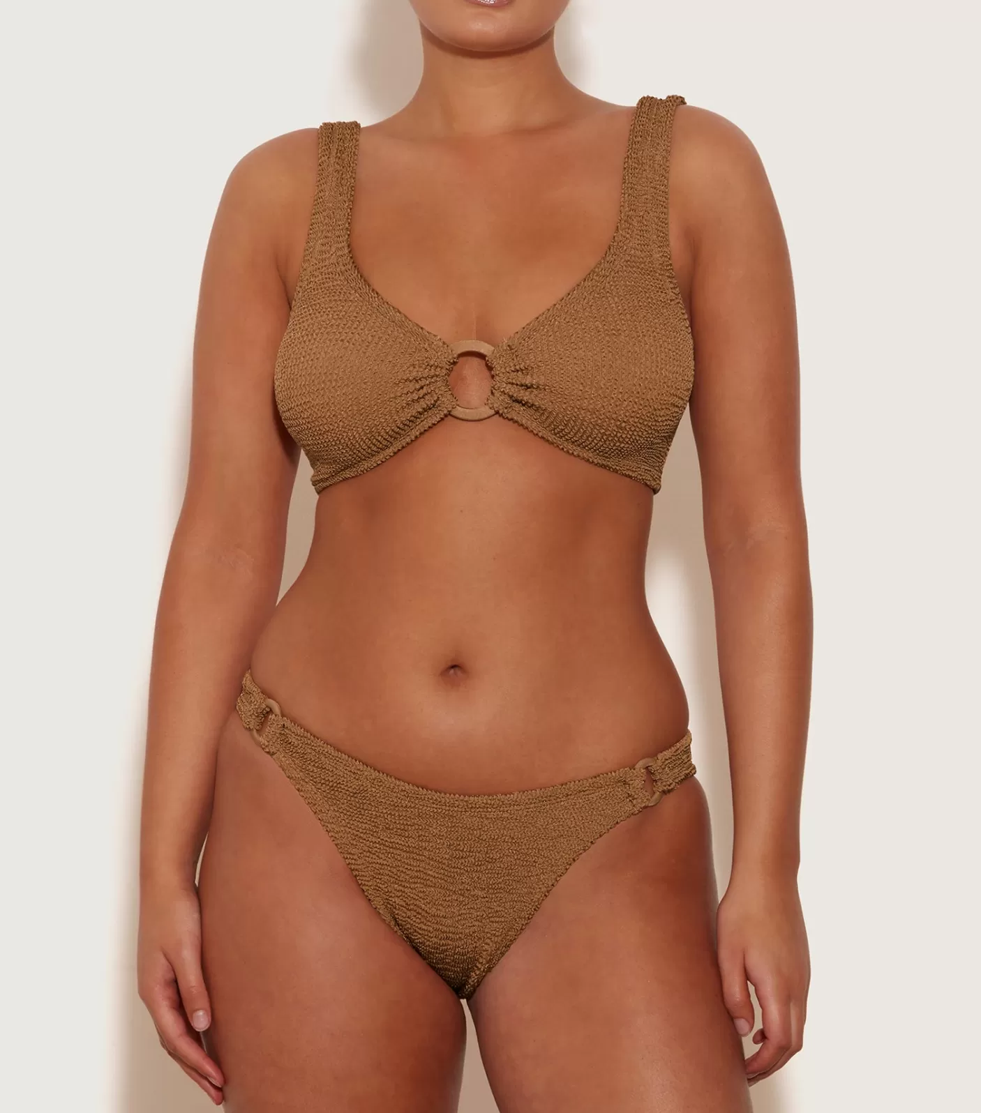 Hunza G Bikini Sets | Bralette-Hallie Bikini - Metallic Cocoa