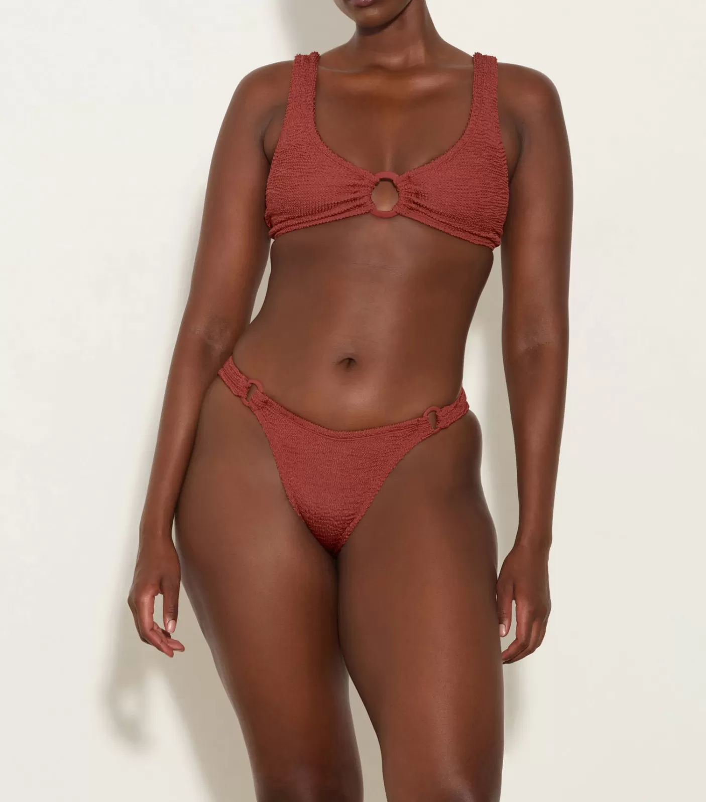 Hunza G Bikini Sets | Bralette-Hallie Bikini - Metallic Rosewood