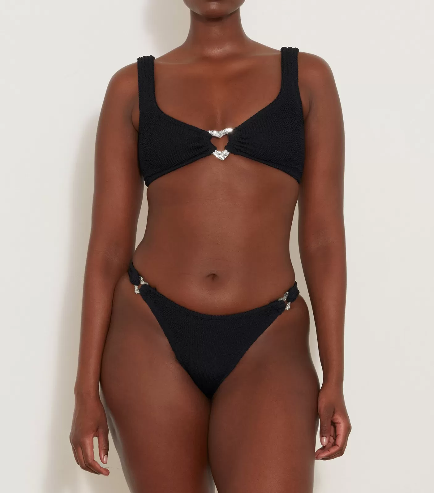 Hunza G Bikini Sets | Bralette-Heather Bikini - Black