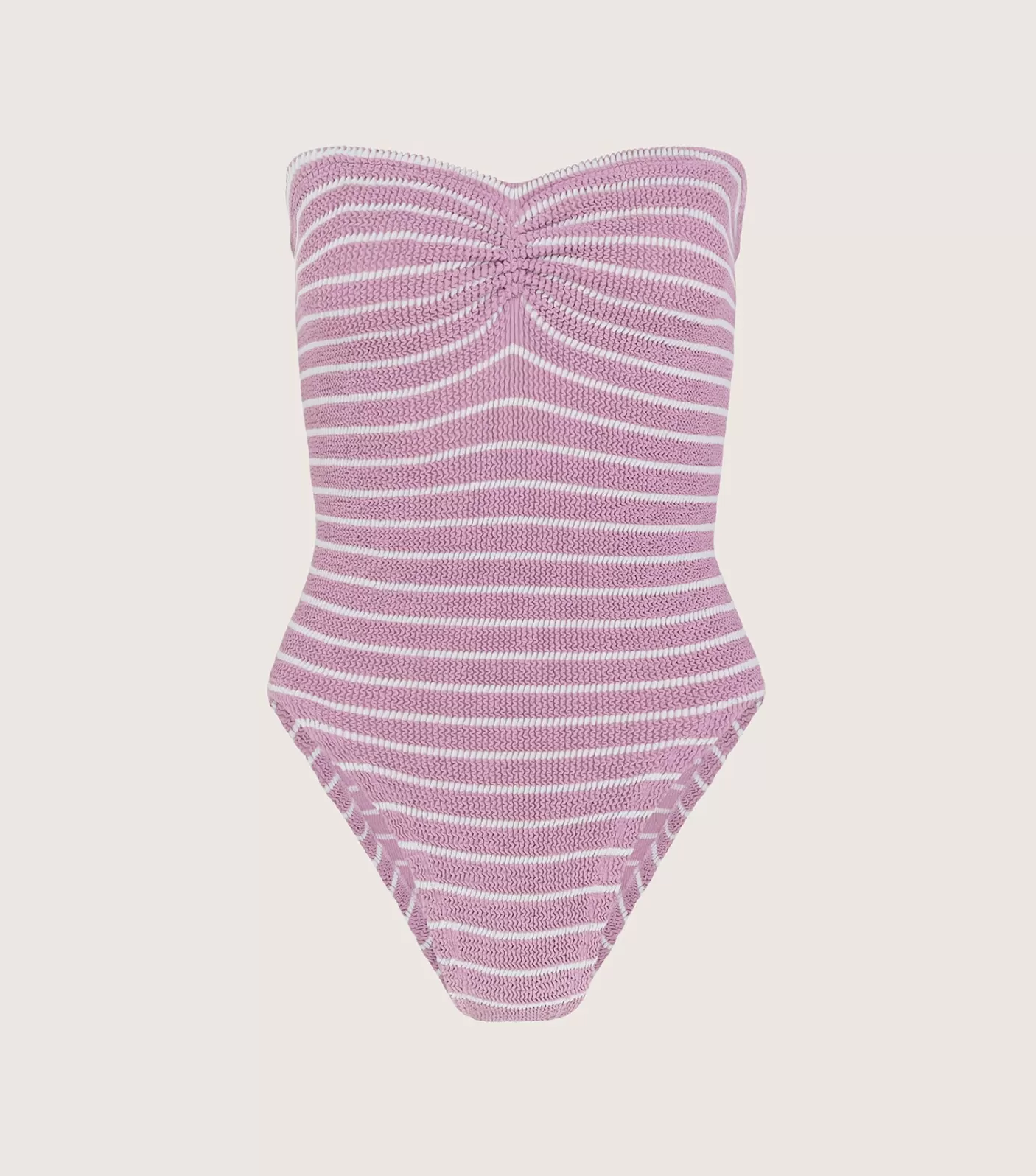 Hunza G Strapless- X Helena Christensen Brooke Stripe Swim - Lavender/White