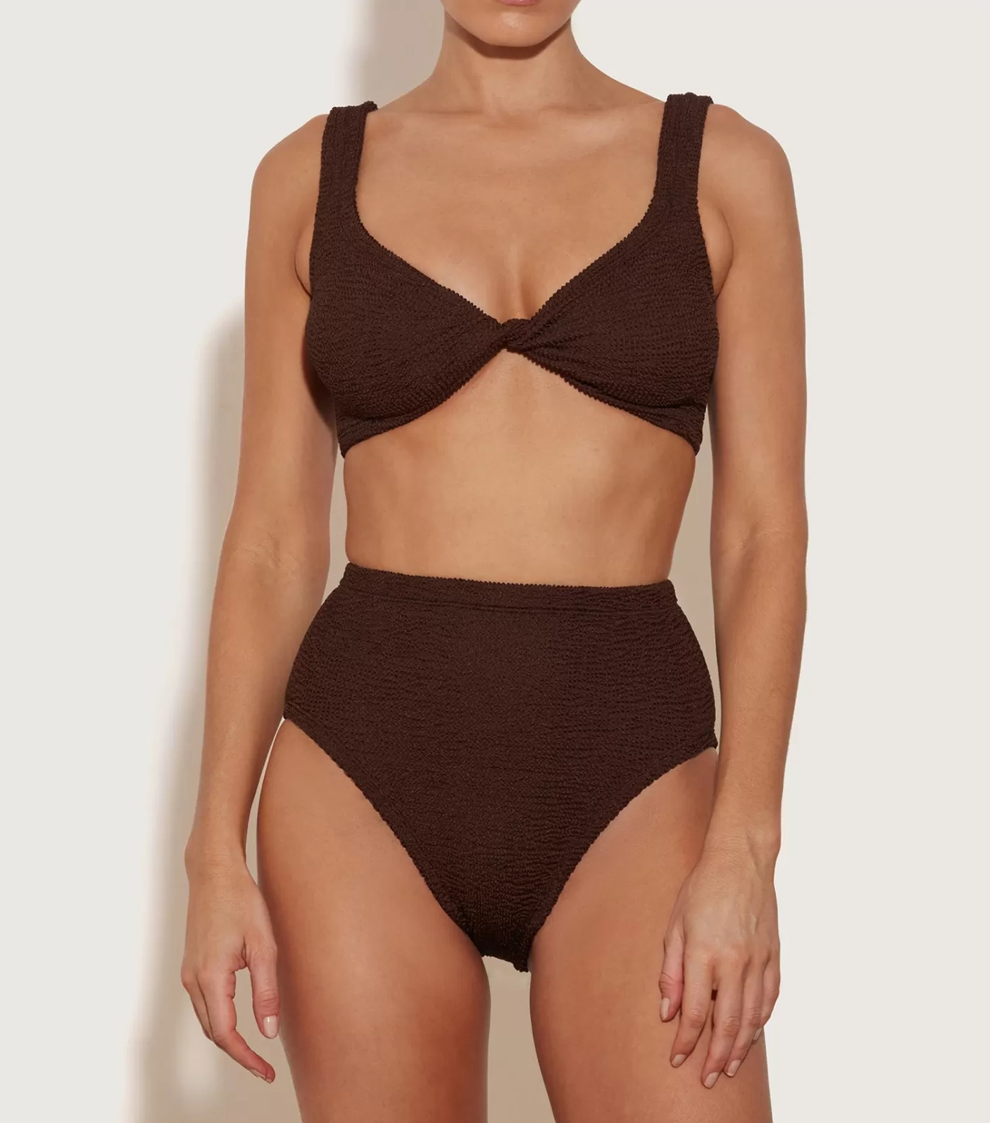 Hunza G Bikini Sets | Bralette-Jamie Bikini - Metallic Chocolate