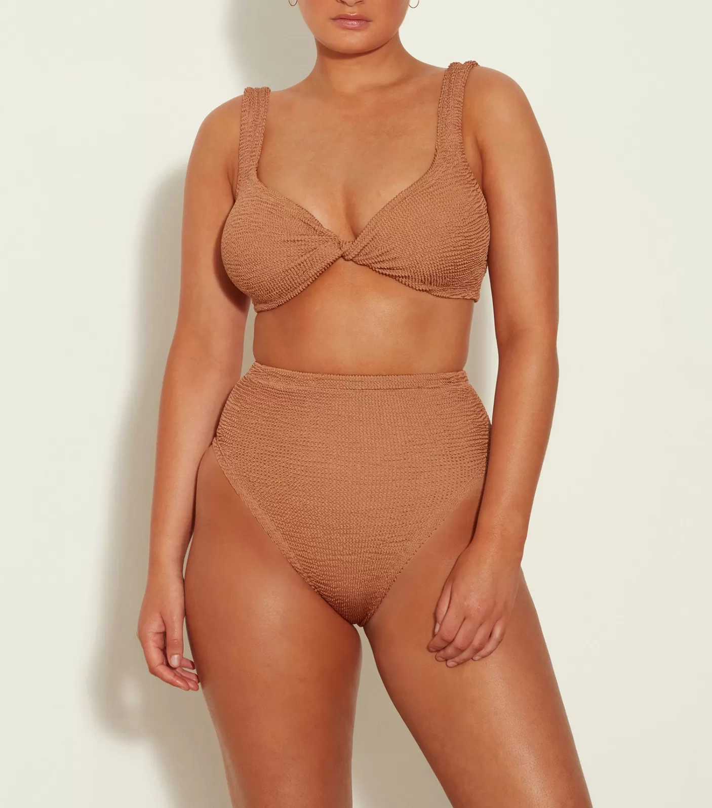 Hunza G Bikini Sets | Bralette-Jamie Bikini - Metallic Cocoa