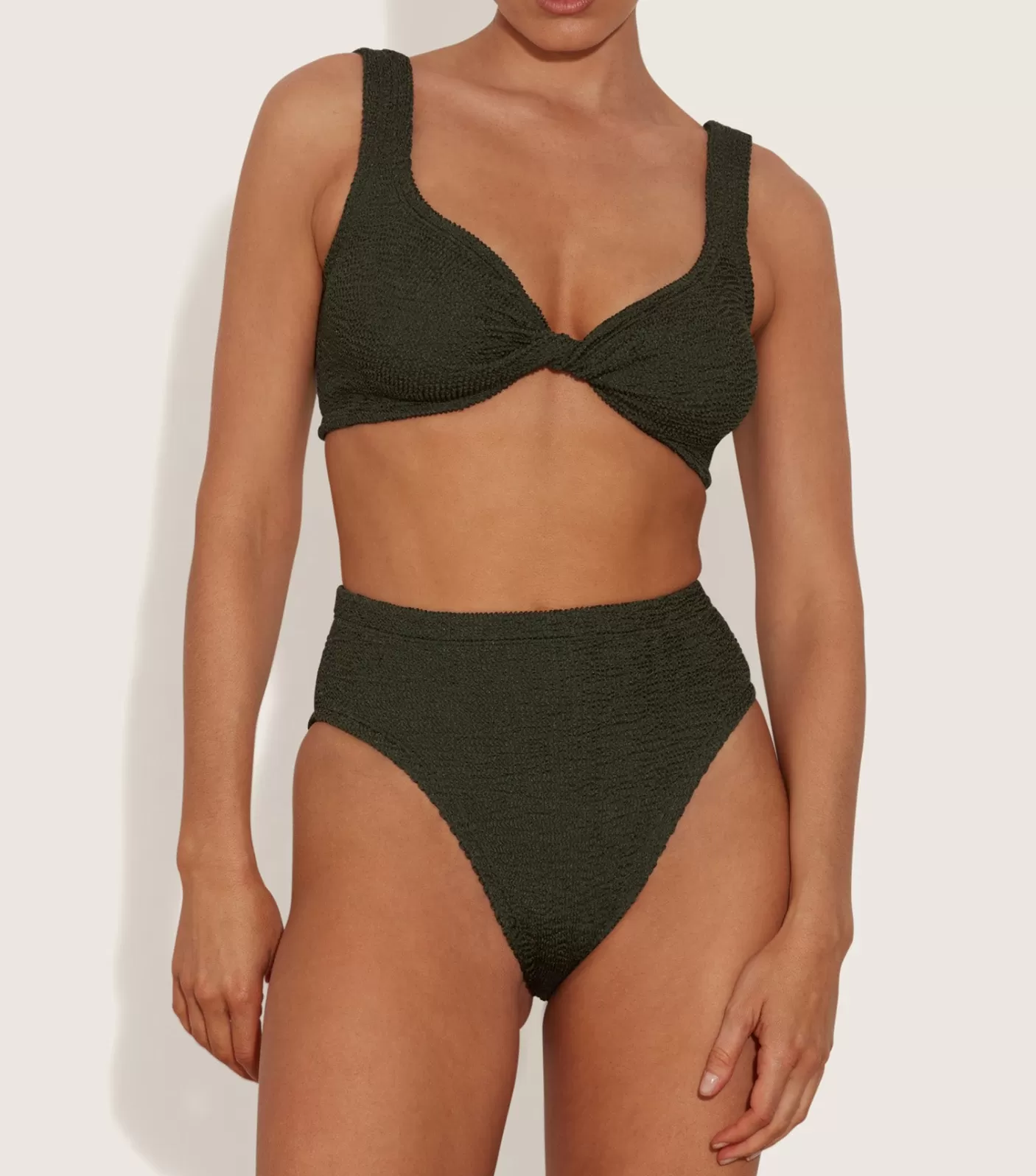 Hunza G Bikini Sets | Bralette-Jamie Bikini - Metallic Khaki