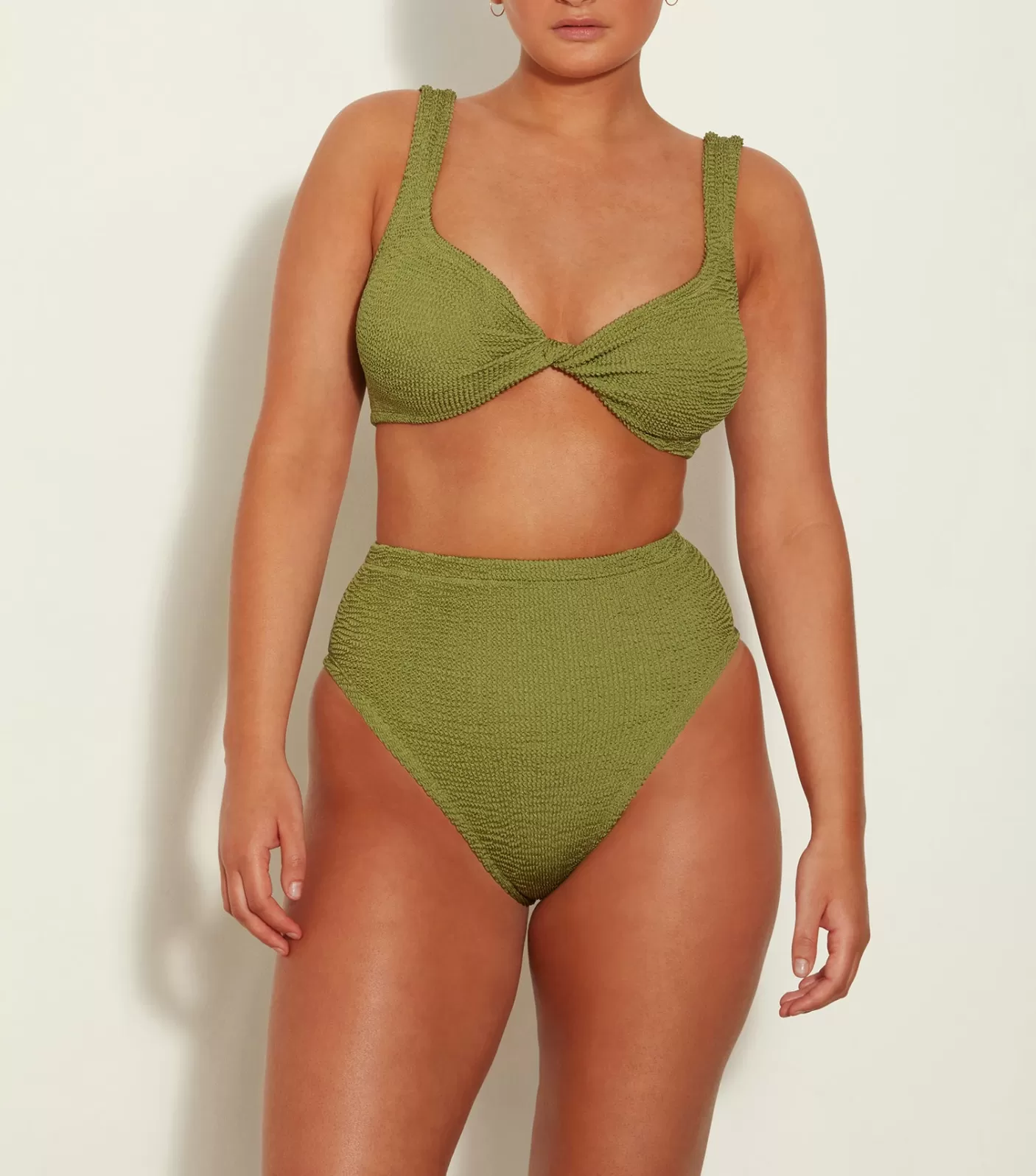 Hunza G Bikini Sets | Bralette-Jamie Bikini - Metallic Moss