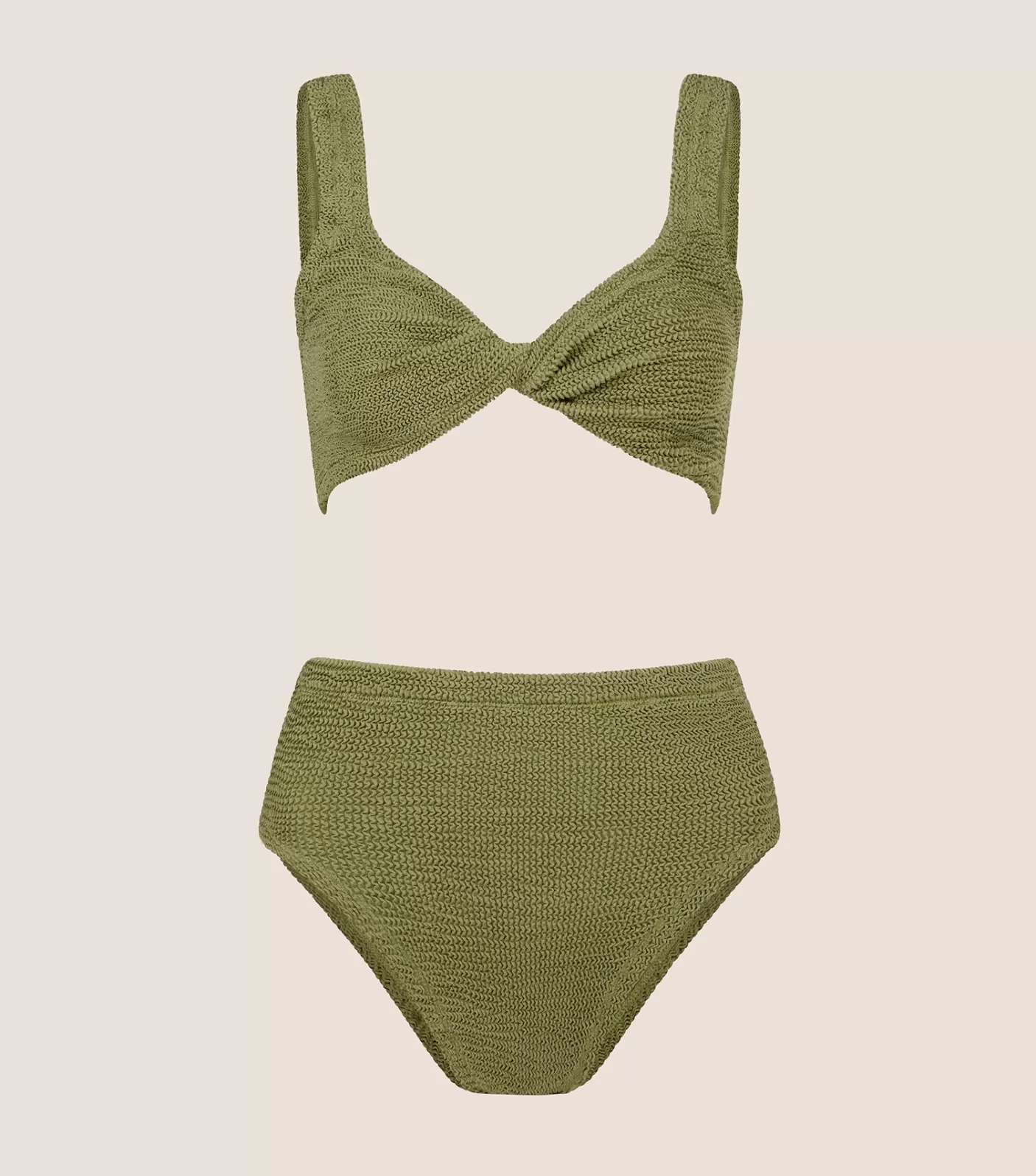 Hunza G Bikini Sets | Bralette-Jamie Bikini - Metallic Moss