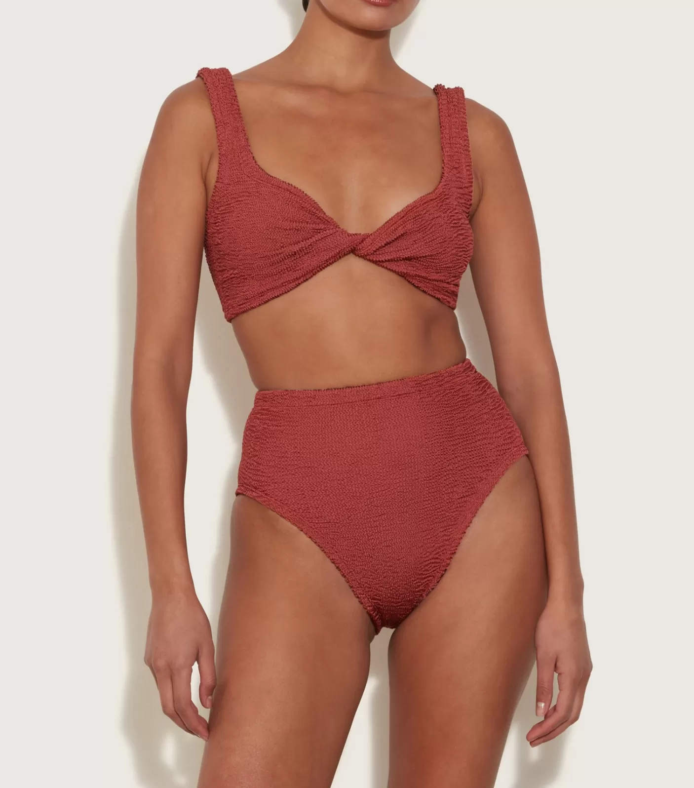 Hunza G Bikini Sets | Bralette-Jamie Bikini - Metallic Rosewood