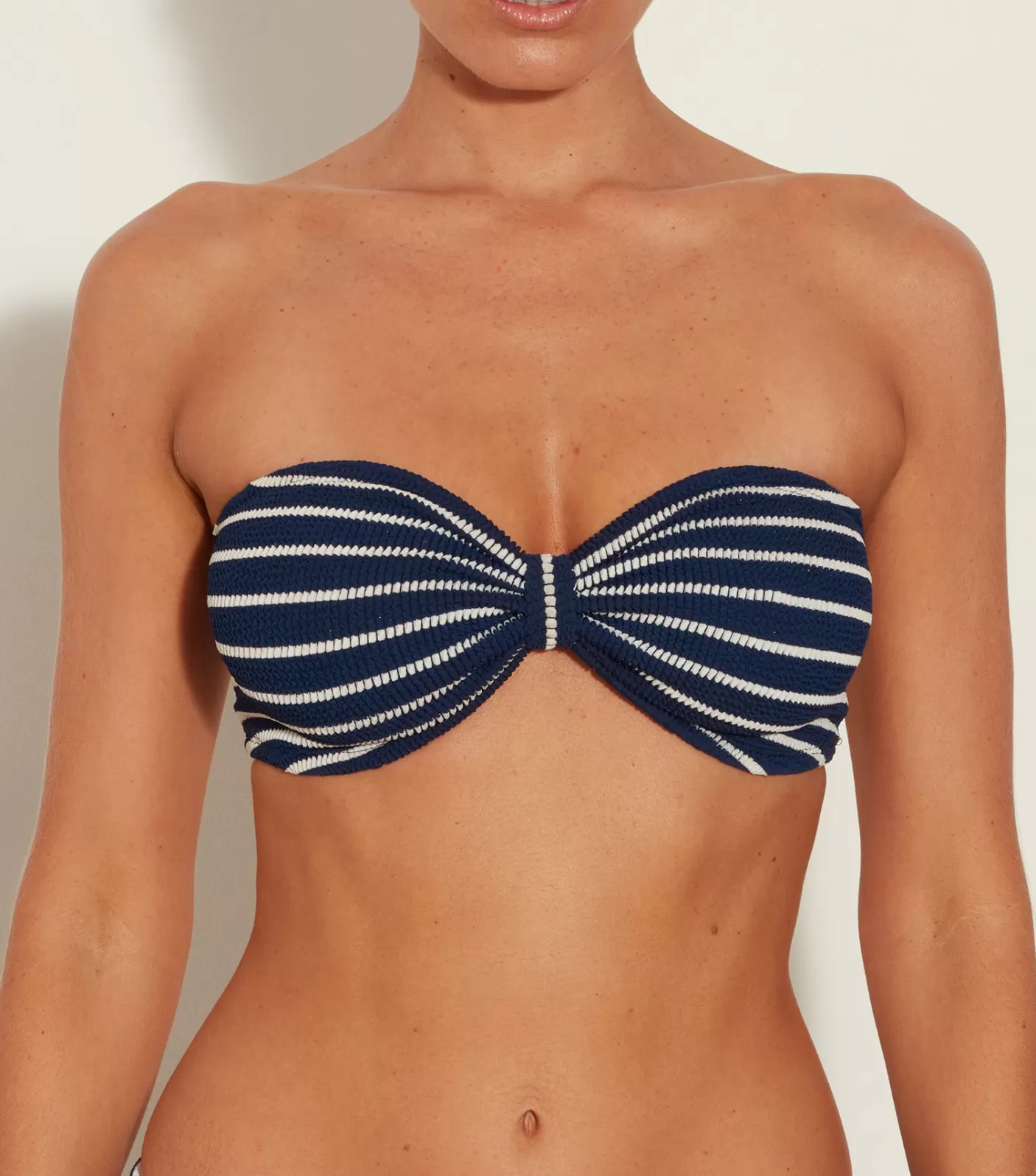 Hunza G Bikini Sets | Separates-Jean Bikini Top - Navy/White Stripe