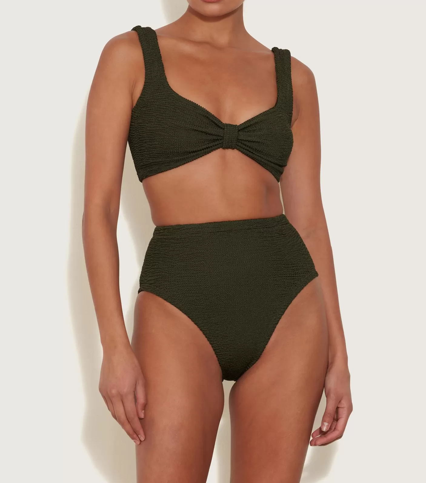 Hunza G Bikini Sets | Bralette-Judy Bikini - Metallic Khaki