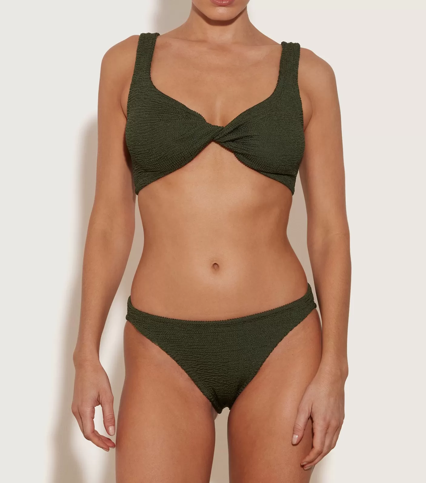 Hunza G Bikini Sets | Bralette-Juno Bikini - Metallic Khaki