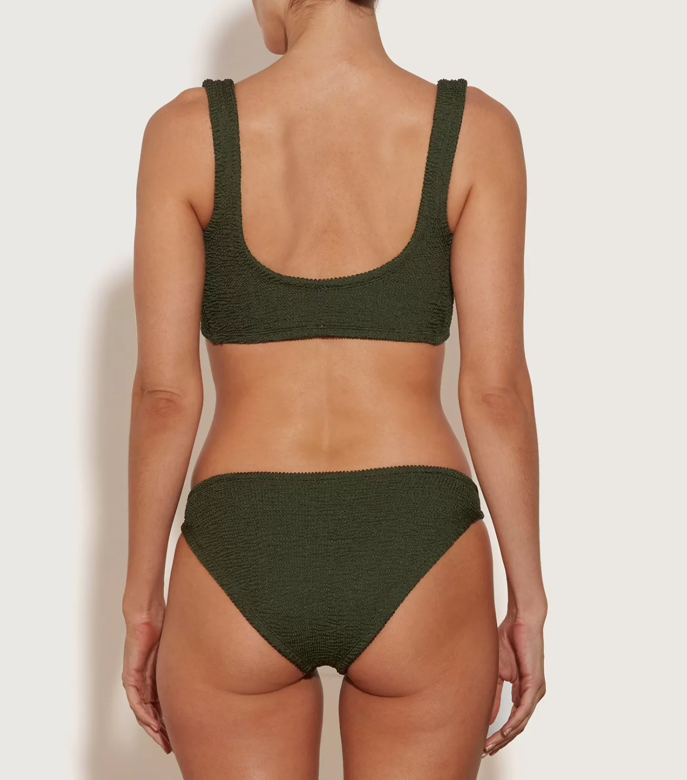 Hunza G Bikini Sets | Bralette-Juno Bikini - Metallic Khaki