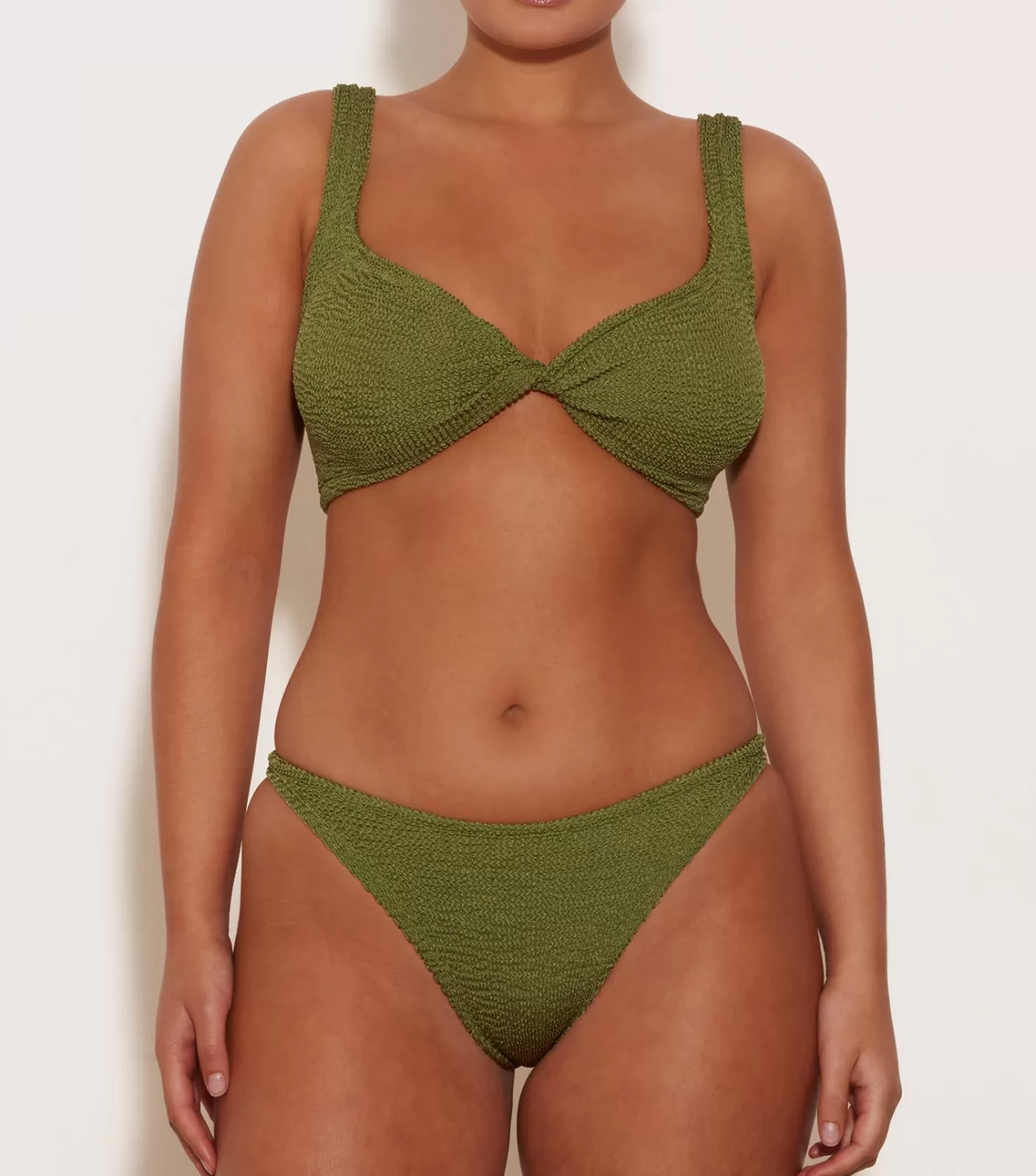 Hunza G Bikini Sets | Bralette-Juno Bikini - Metallic Moss