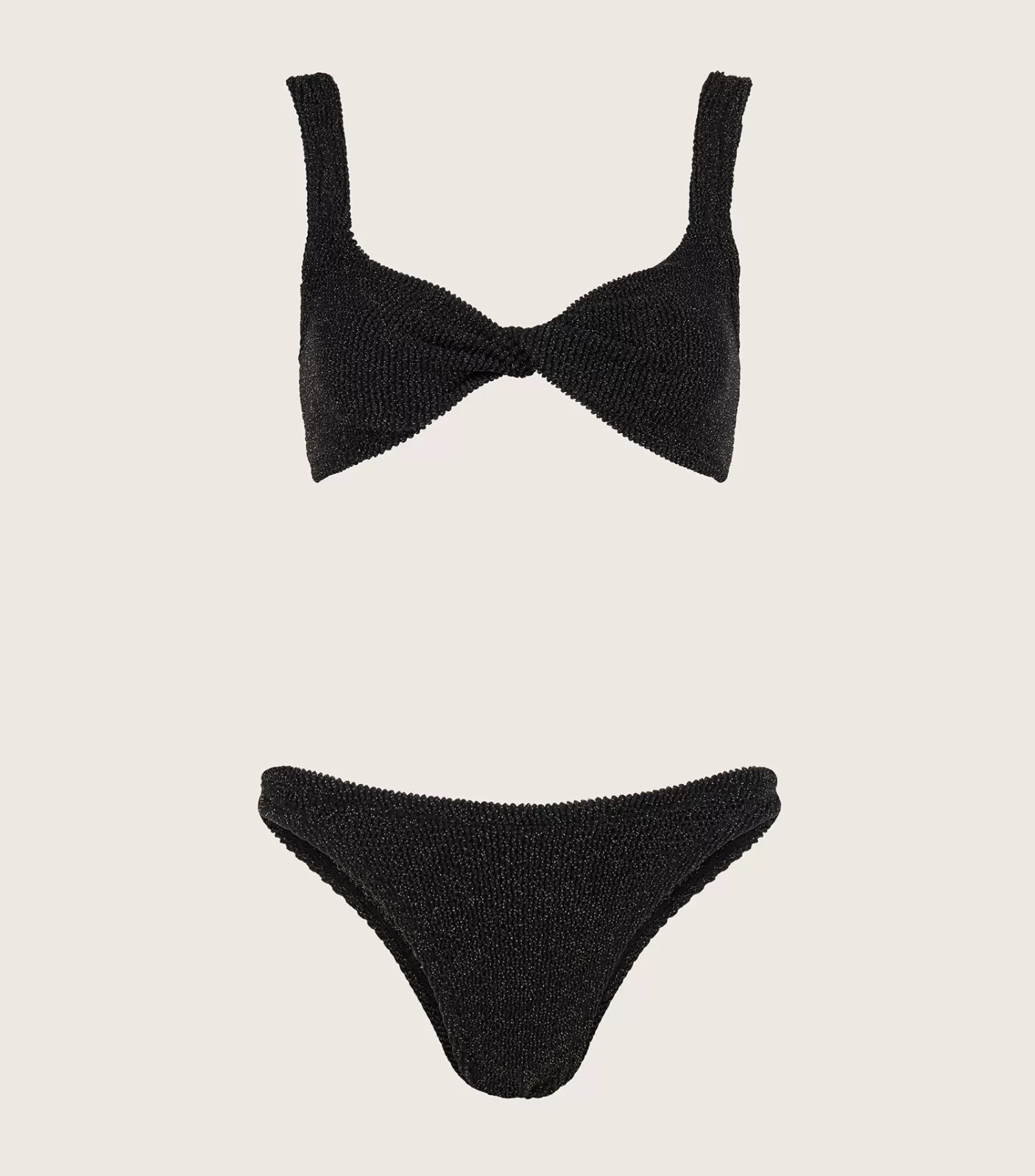 Hunza G Bikini Sets | Bralette-Juno Lurex Bikini - Black/Gold