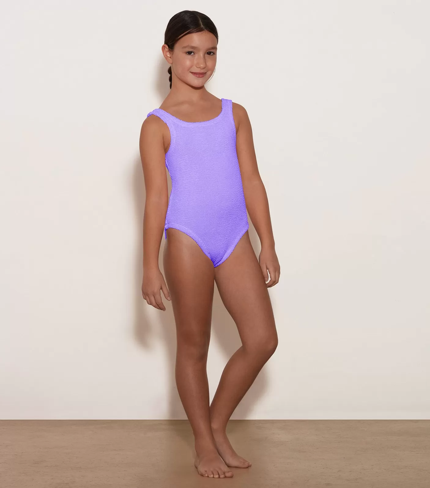 Hunza G Kids - 7-12 Yrs-Kids Classic Swim - Lilac