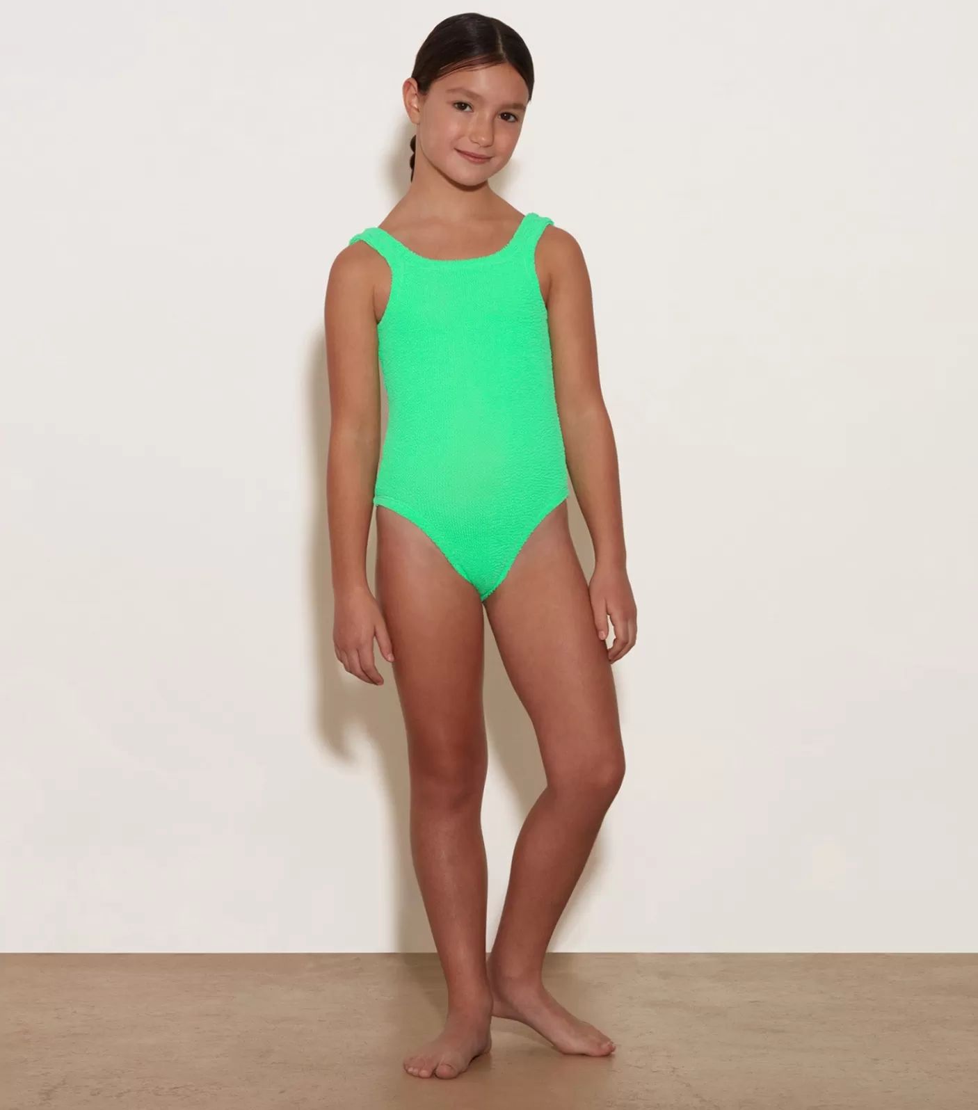 Hunza G Kids - 7-12 Yrs-Kids Classic Swim - Lime