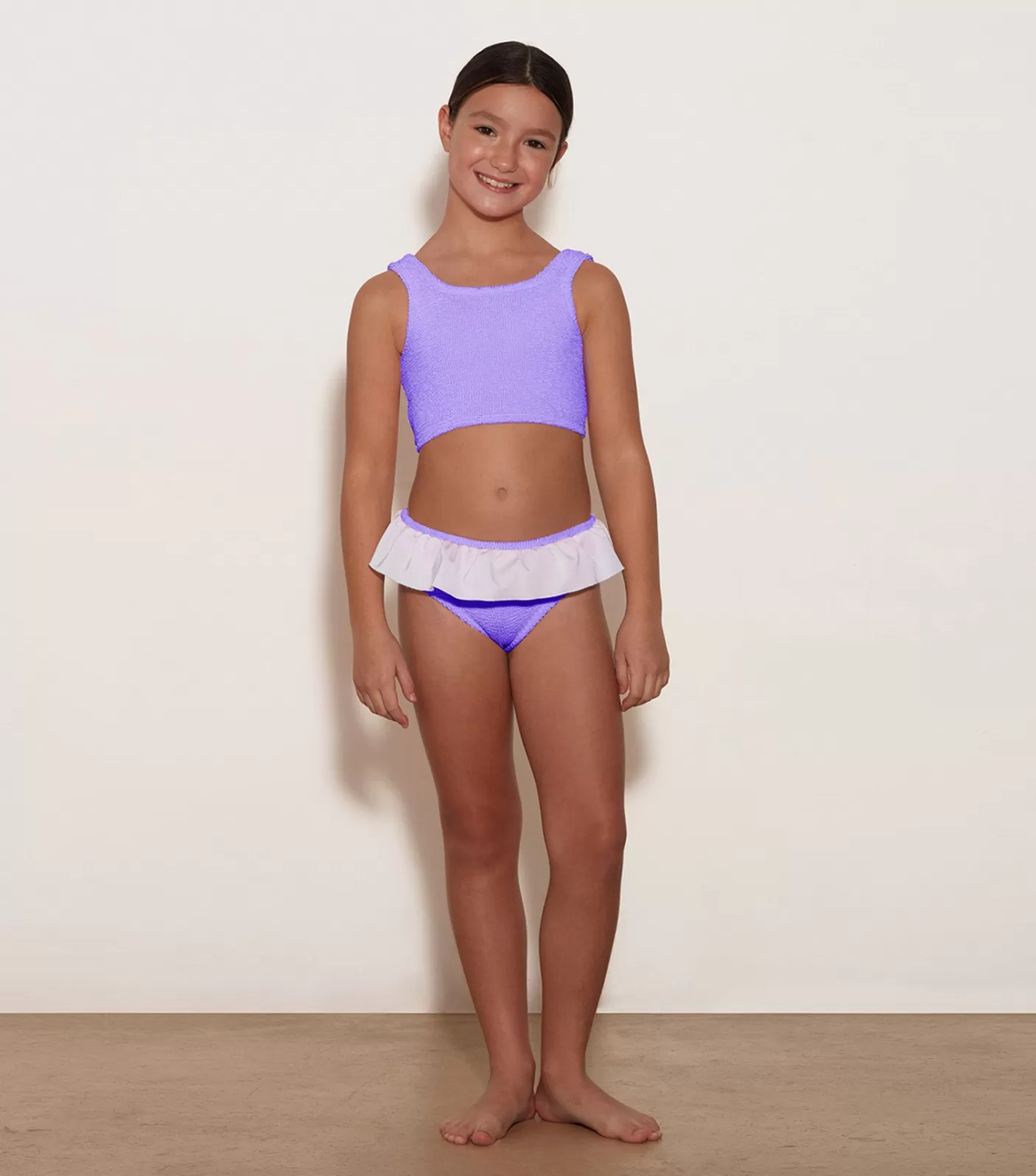 Hunza G Kids - 7-12 Yrs-Kids Olive Bikini - Lilac