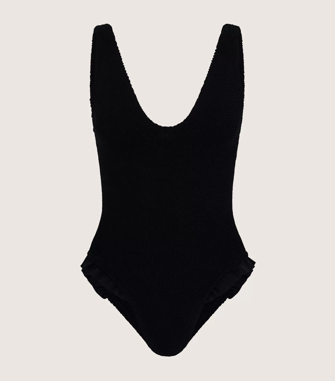 Hunza G V Neck-Lisa Swim - Black