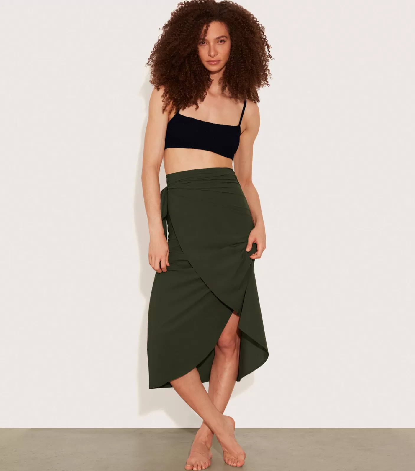 Hunza G Shorts And Skirts | Sarongs-Long Sarong - Khaki