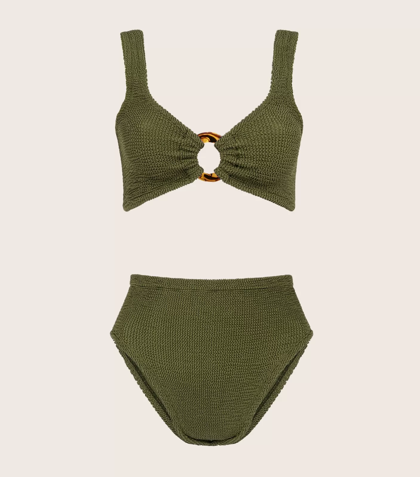 Hunza G Bikini Sets | Bralette-Nadine Bikini - Metallic Moss