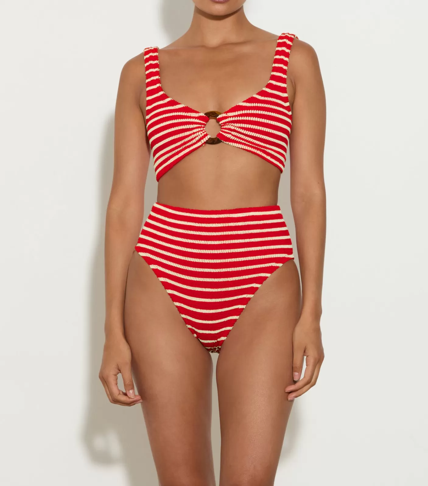 Hunza G Bikini Sets | Bralette-Nadine Bikini - Red/White Stripe