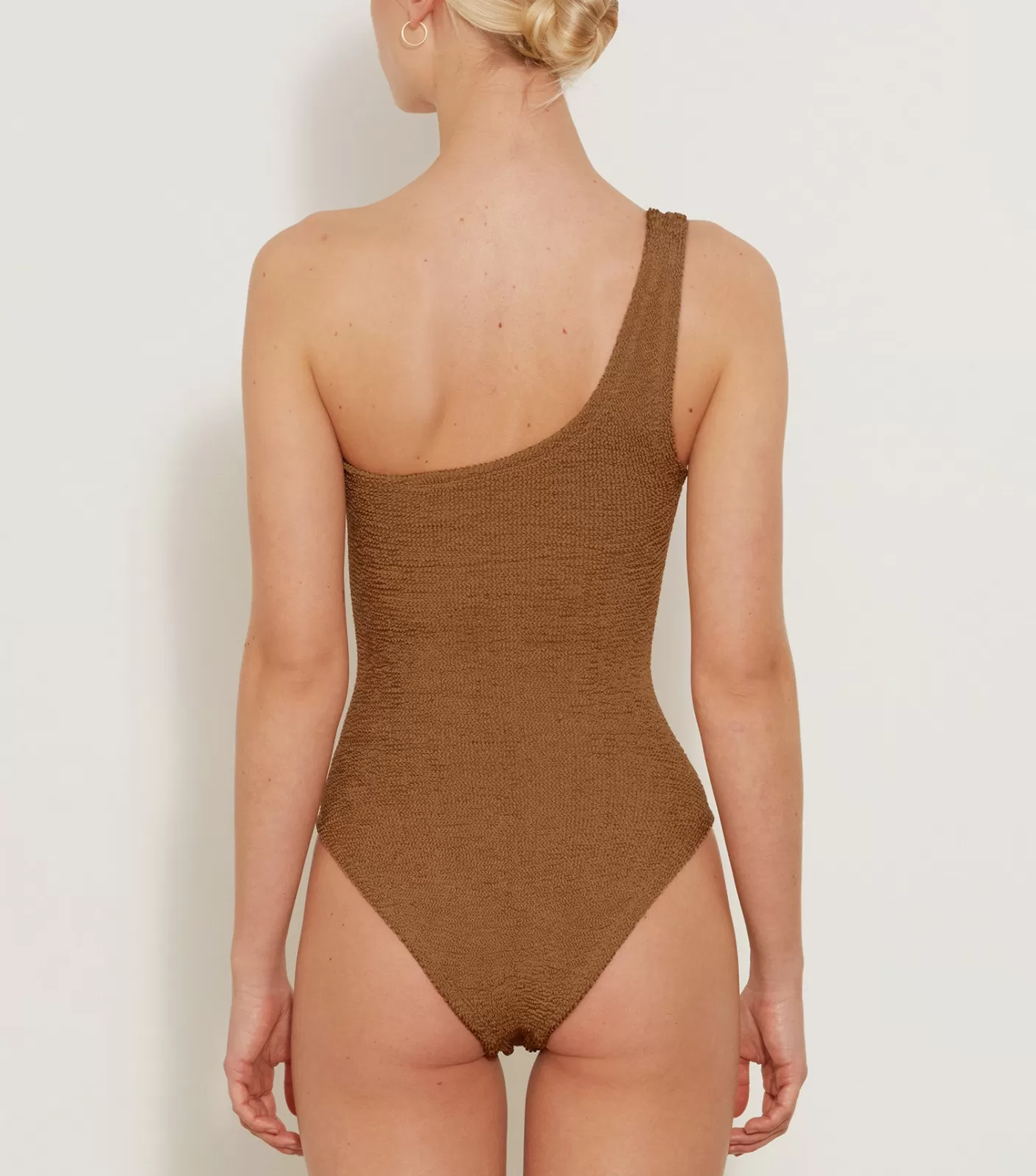 Hunza G One Shoulder-Nancy Swim - Metallic Cocoa