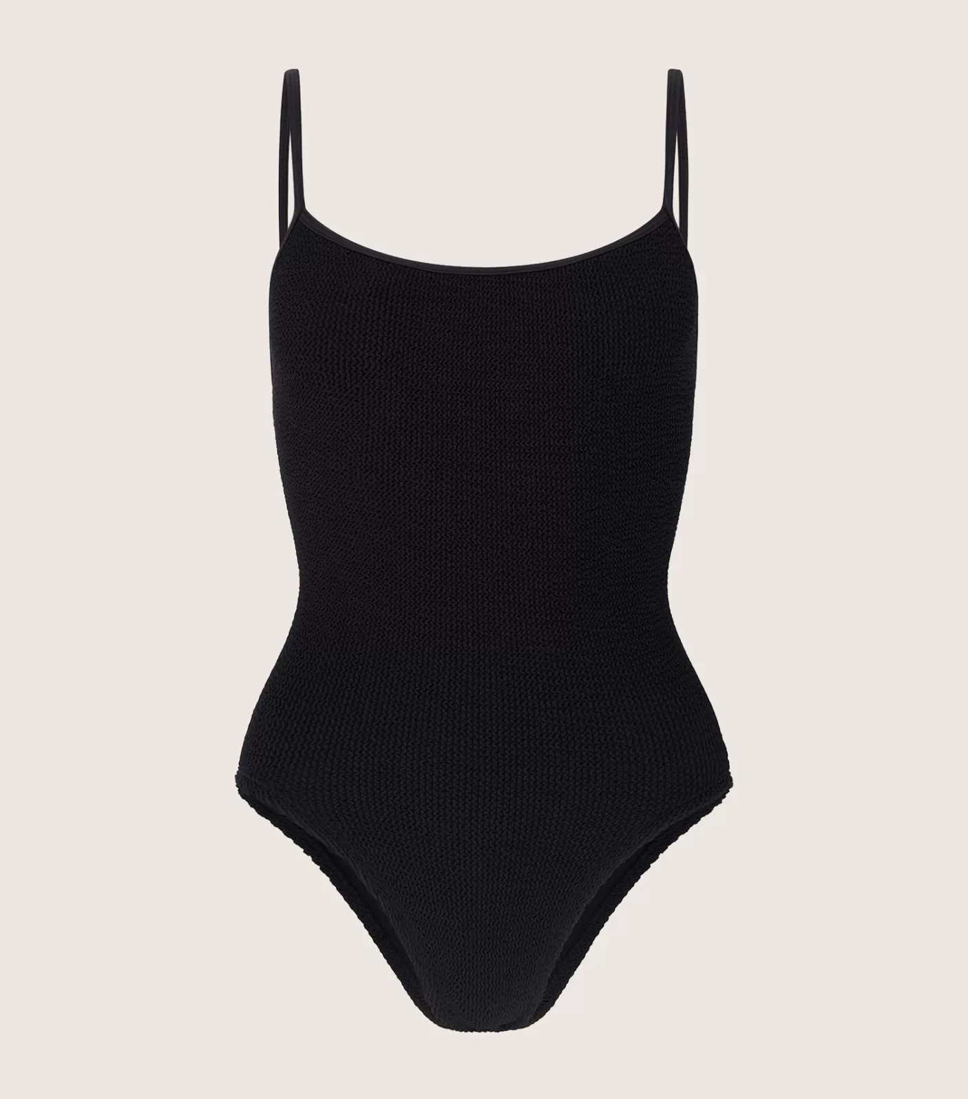 Hunza G Scoop Neck-Pamela Swim - Black